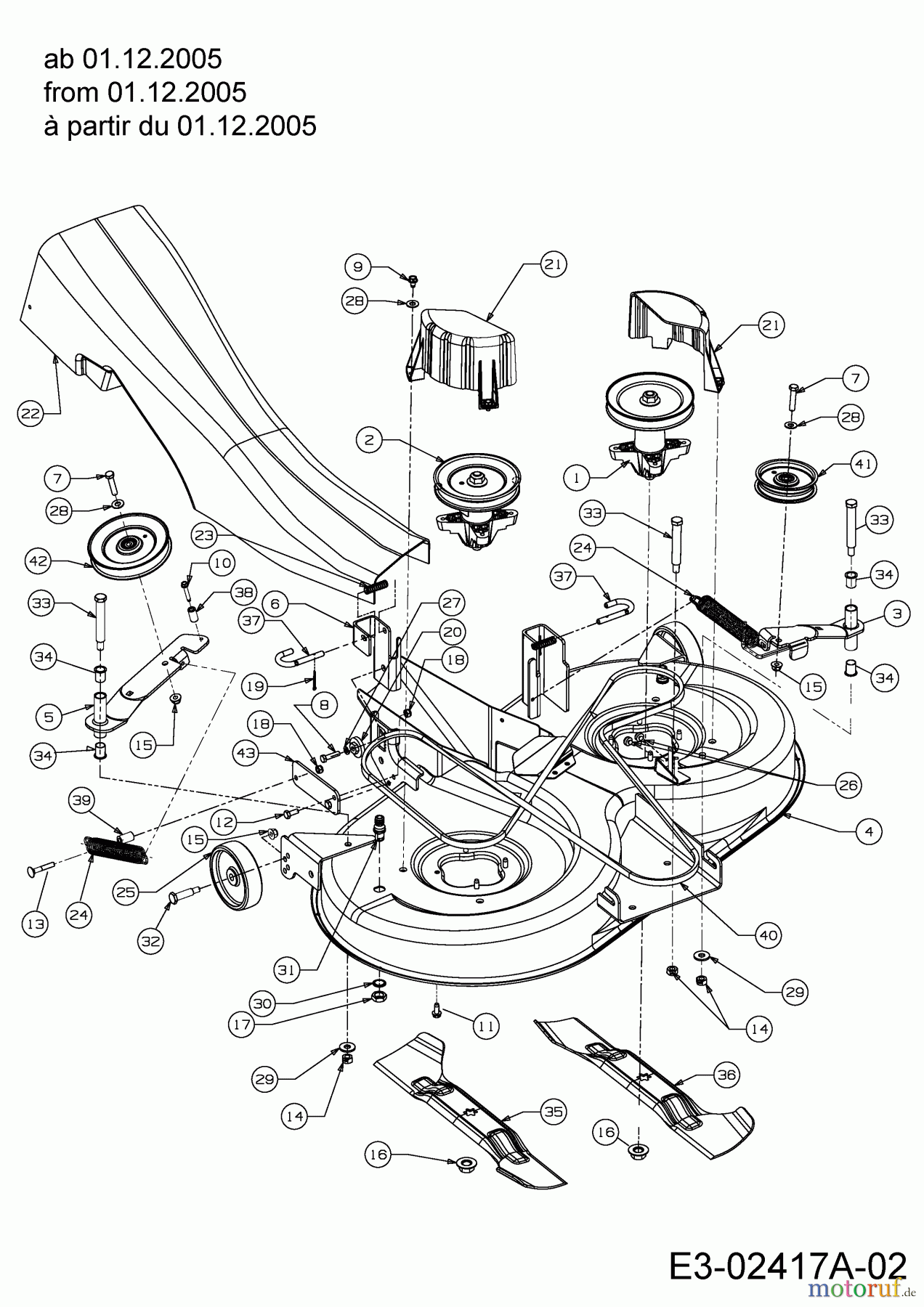 Cub Cadet Rasentraktoren CC 1020 RD 13AE51CN603 (2006) Mähwerk N (41