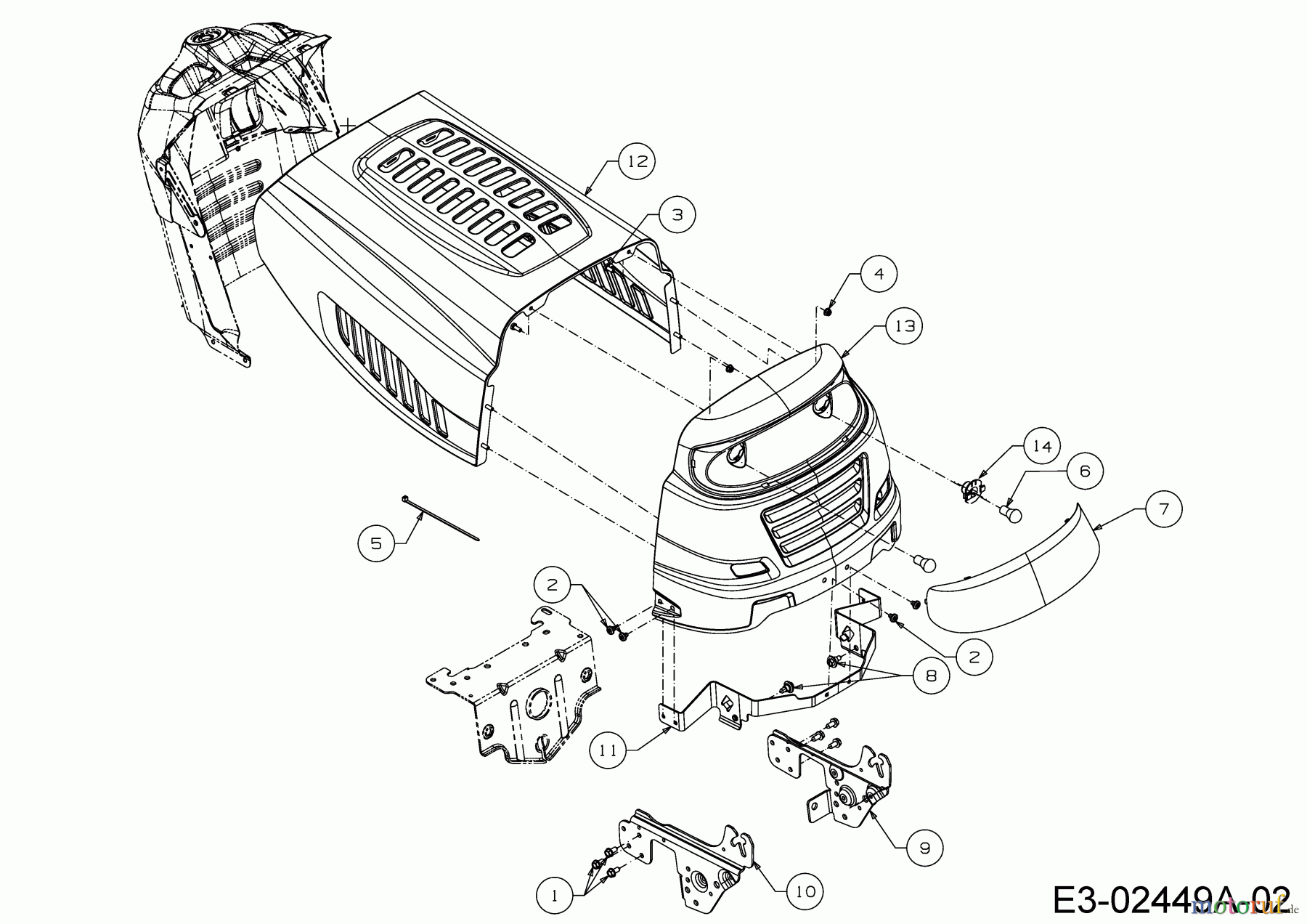 MTD Rasentraktoren 17.5/42 13AN775S308 (2018) Motorhaube 5-Style