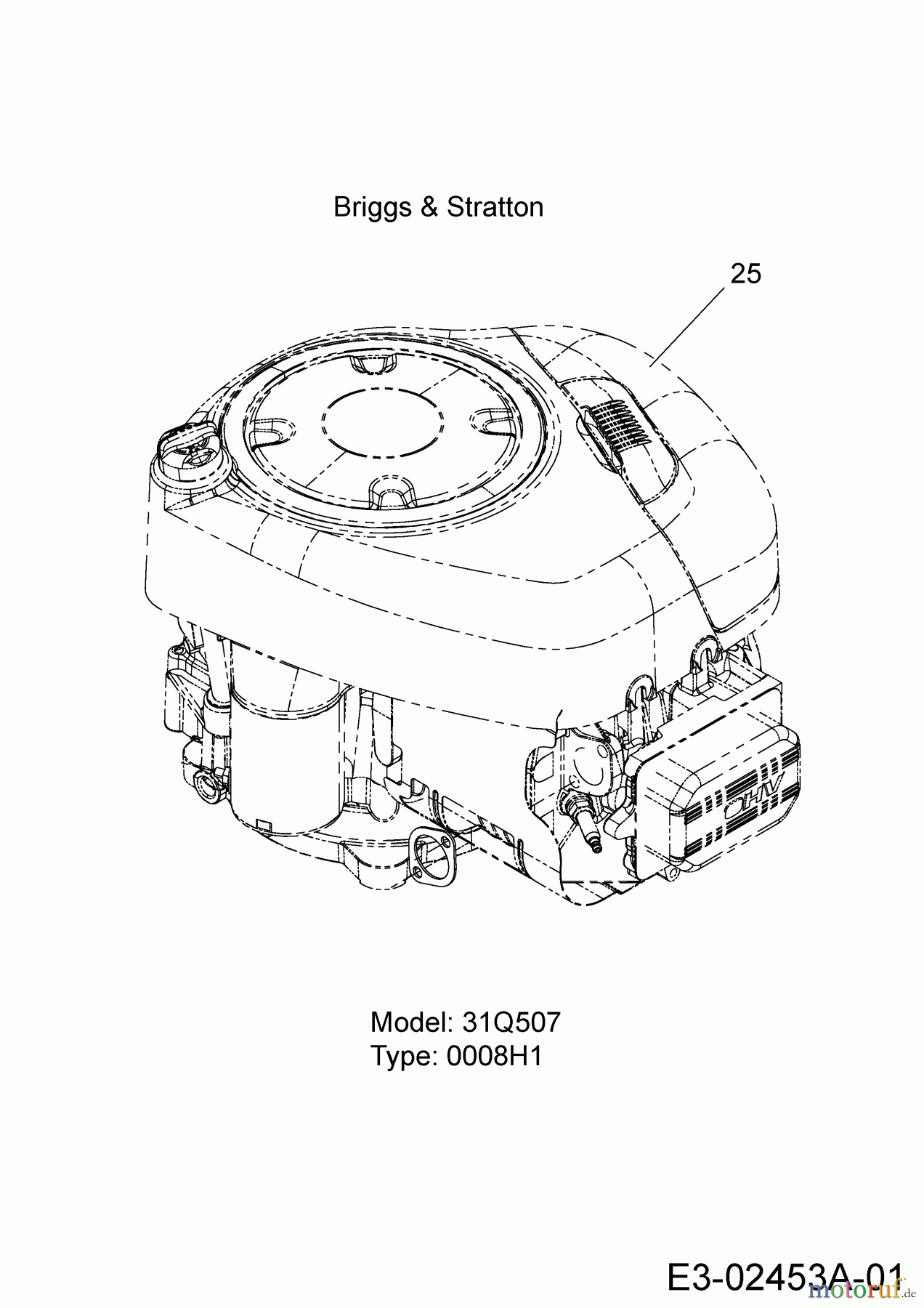MTD Rasentraktoren BE 107 T 13HM76KG648 (2015) Motor Briggs & Stratton