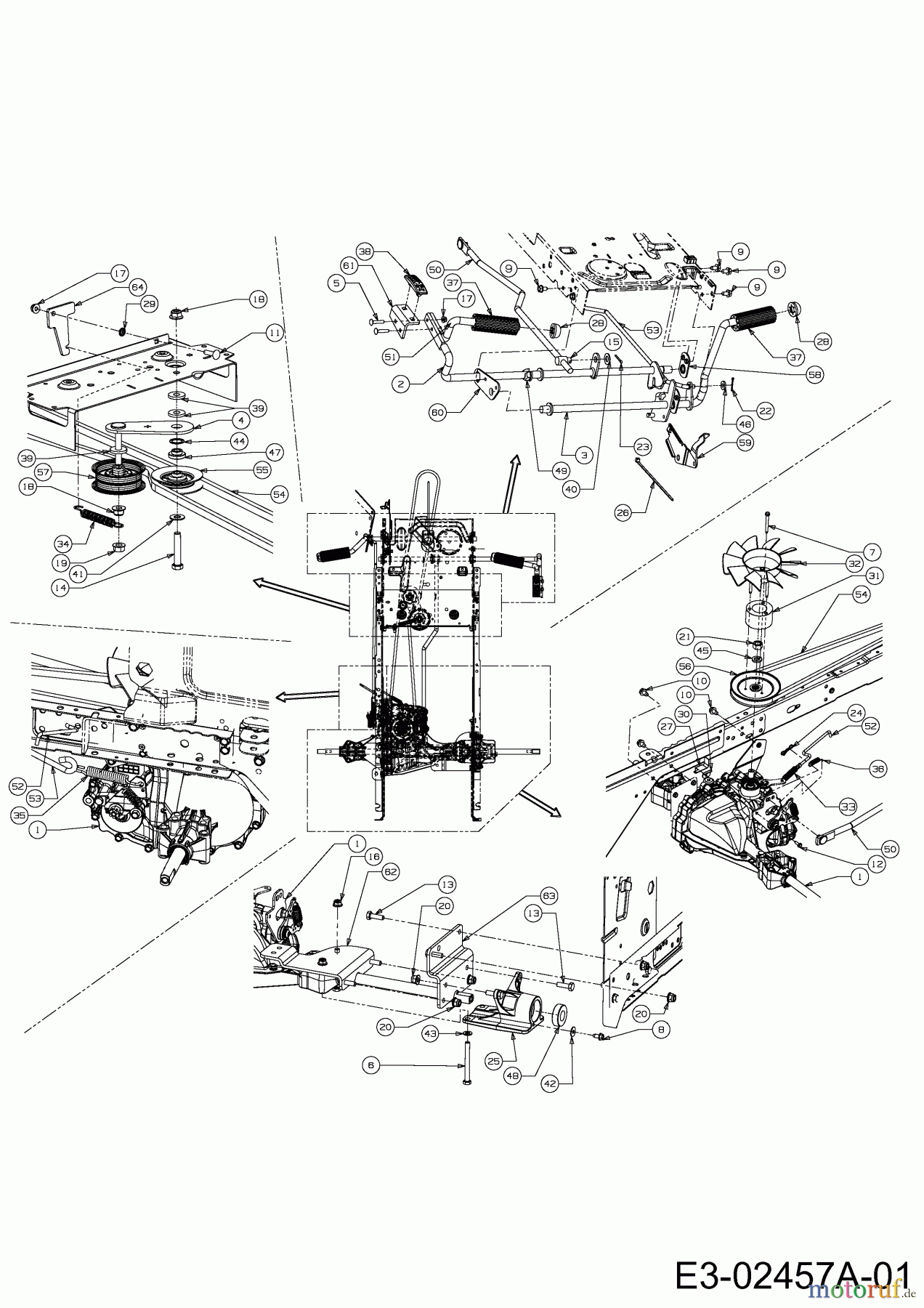 Cub Cadet Rasentraktoren CC 714 HA 13B271DA603 (2014) Fahrantrieb