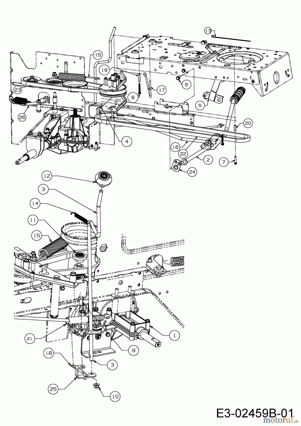  Cub Cadet Rasentraktoren CC 714 TC 13H276DC603  (2017) Fahrantrieb, Pedal, Schalthebel
