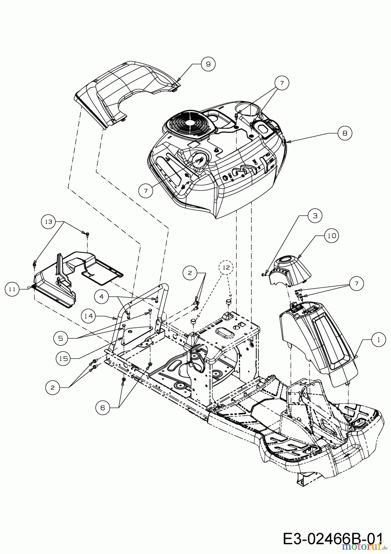 Cub Cadet Rasentraktoren CC 114 TD 13B226JD603 (2016) Verkleidungen