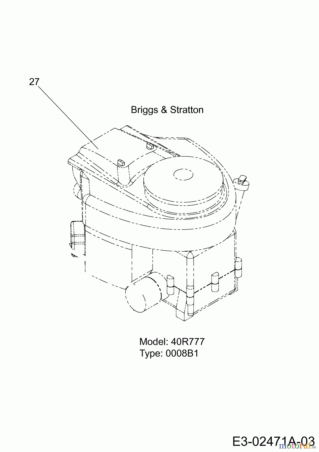  Verts Loisirs Rasentraktoren VLH 107 B 13CT79KG617  (2014) Motor Briggs&Stratton
