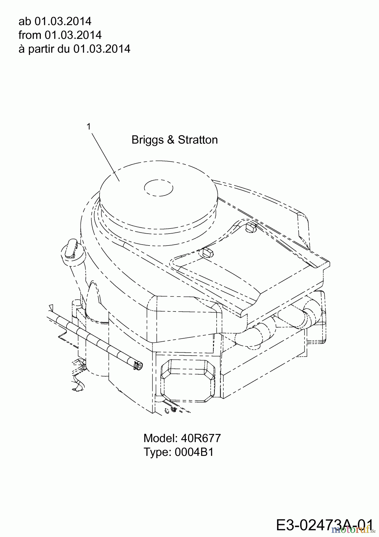  Wolf-Garten Rasentraktoren A 105.180 H 13HT71WN650  (2016) Motor Briggs&Stratton ab 01.03.2014