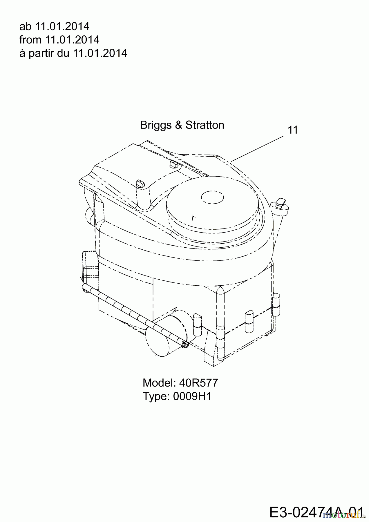 Bestgreen Rasentraktoren 160/92 T 13HT76KE615 (2014) Motor Briggs & Stratton