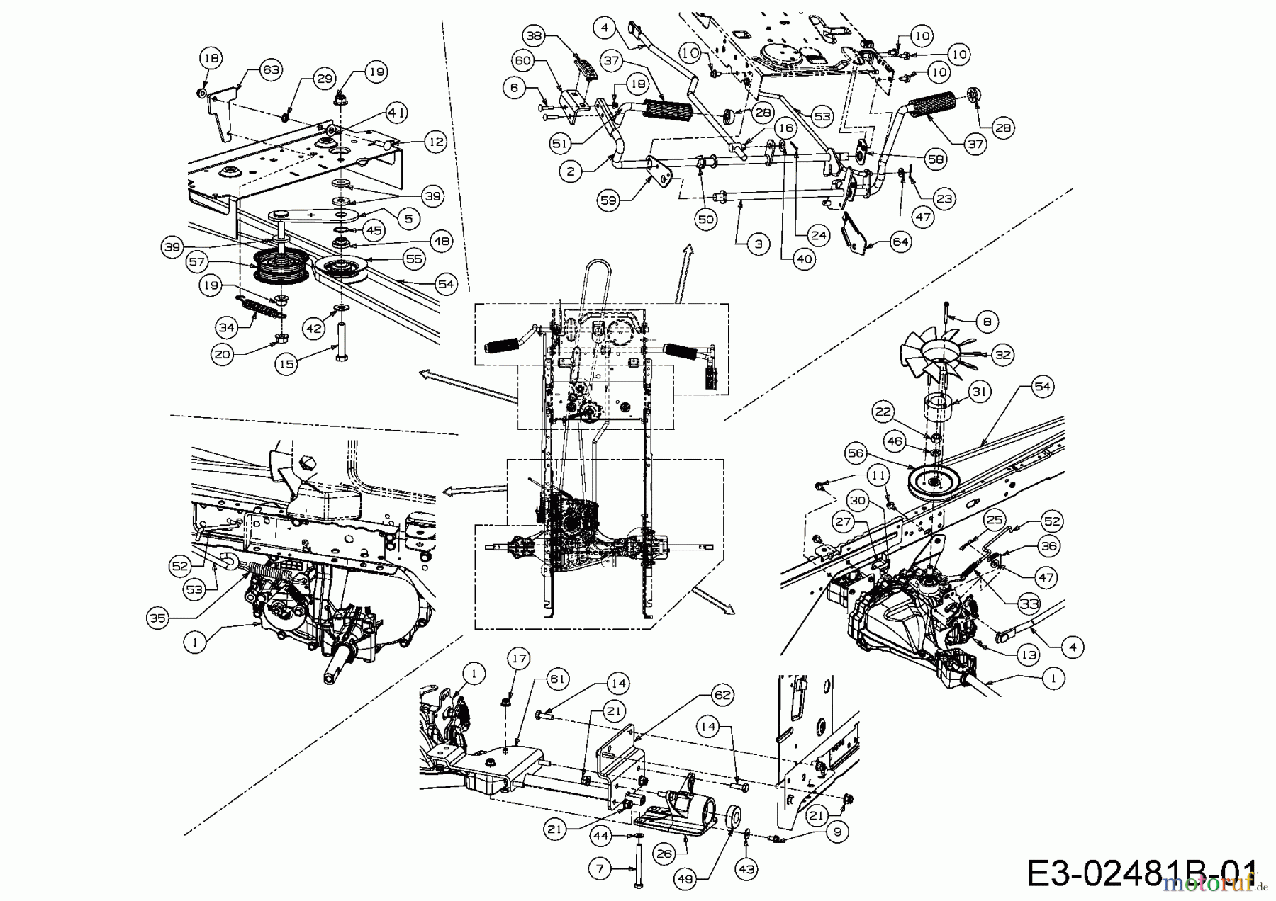  Cub Cadet Rasentraktoren CC 716 KHN 13HG71DN603  (2016) Fahrantrieb
