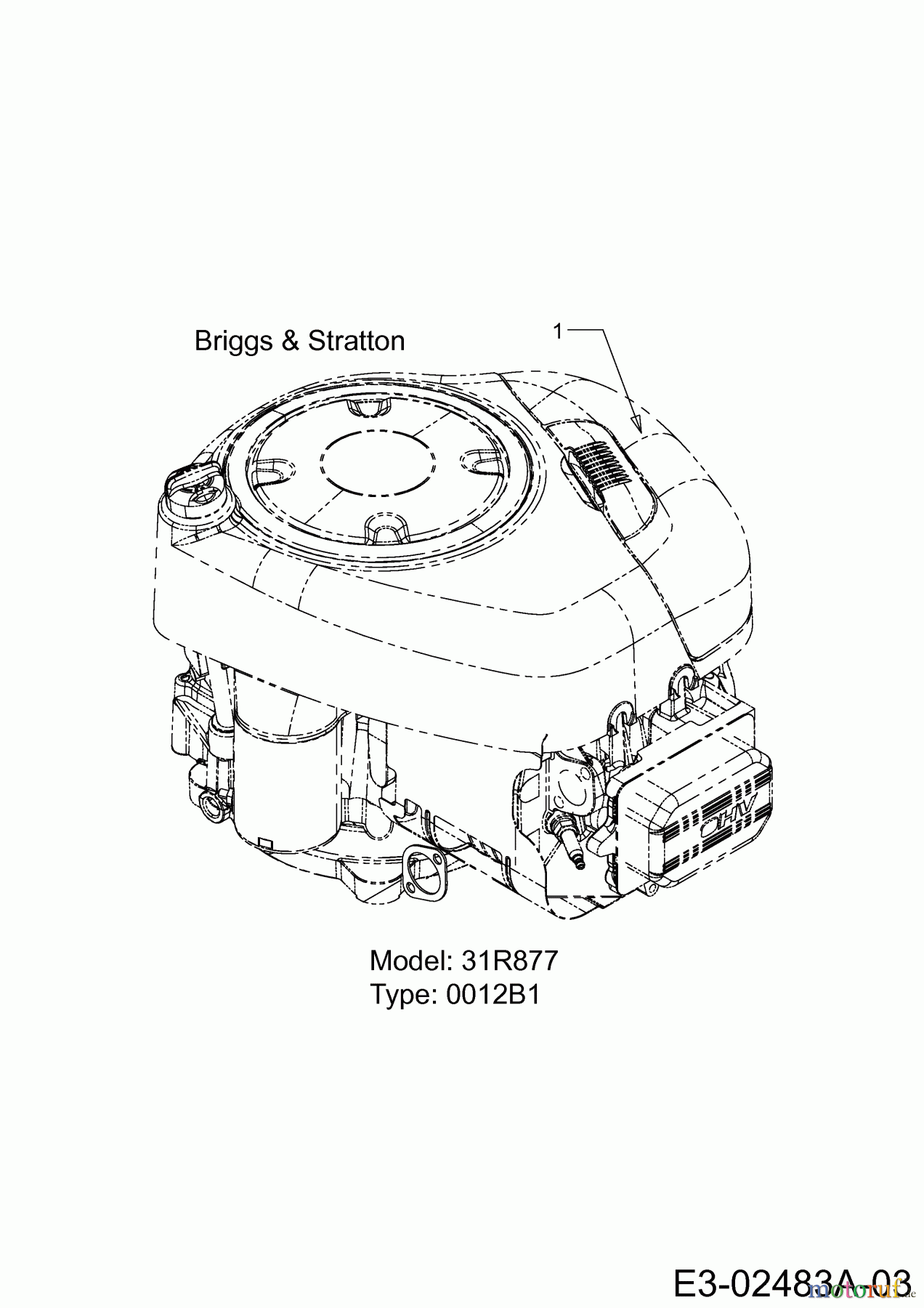 Cub Cadet Rasentraktoren CC 1019 HN 13HJ91AN603 (2014) Motor Briggs & Stratton