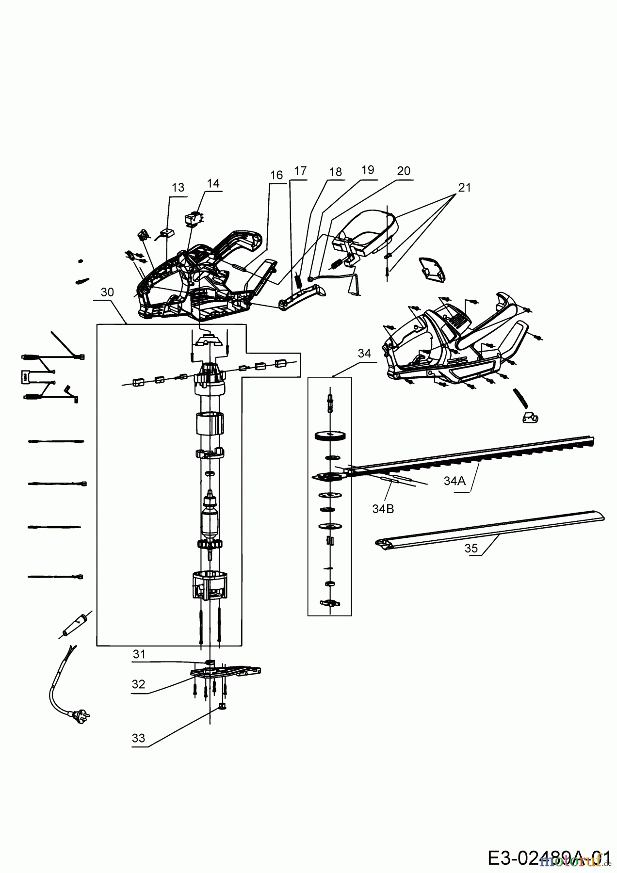  Wolf-Garten Elektroheckenscheren HS 60 E 41AF0EE5650  (2016) Grundgerät