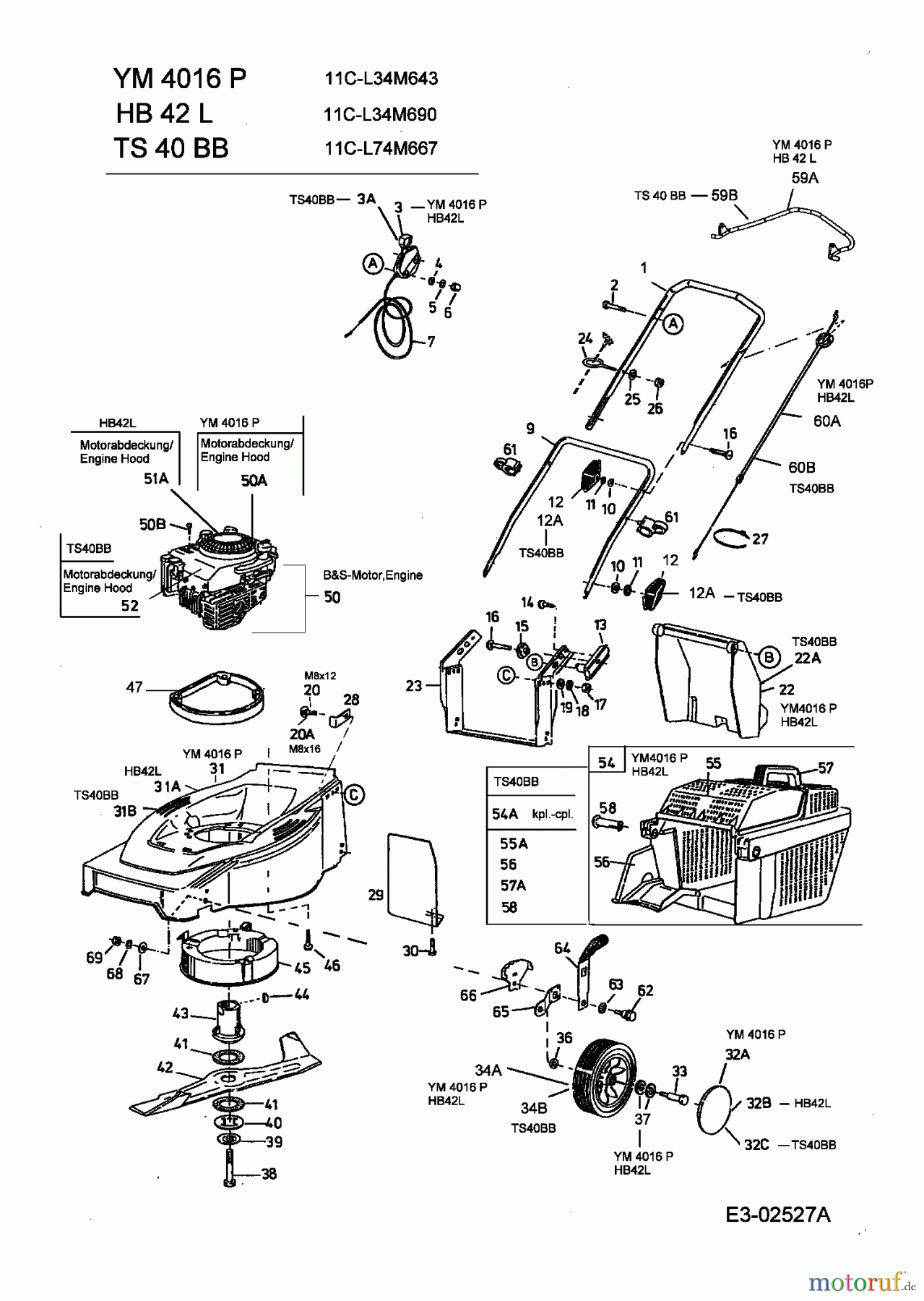  Yard-Man Motormäher YM 4016 P 11C-L34M643  (2005) Grundgerät
