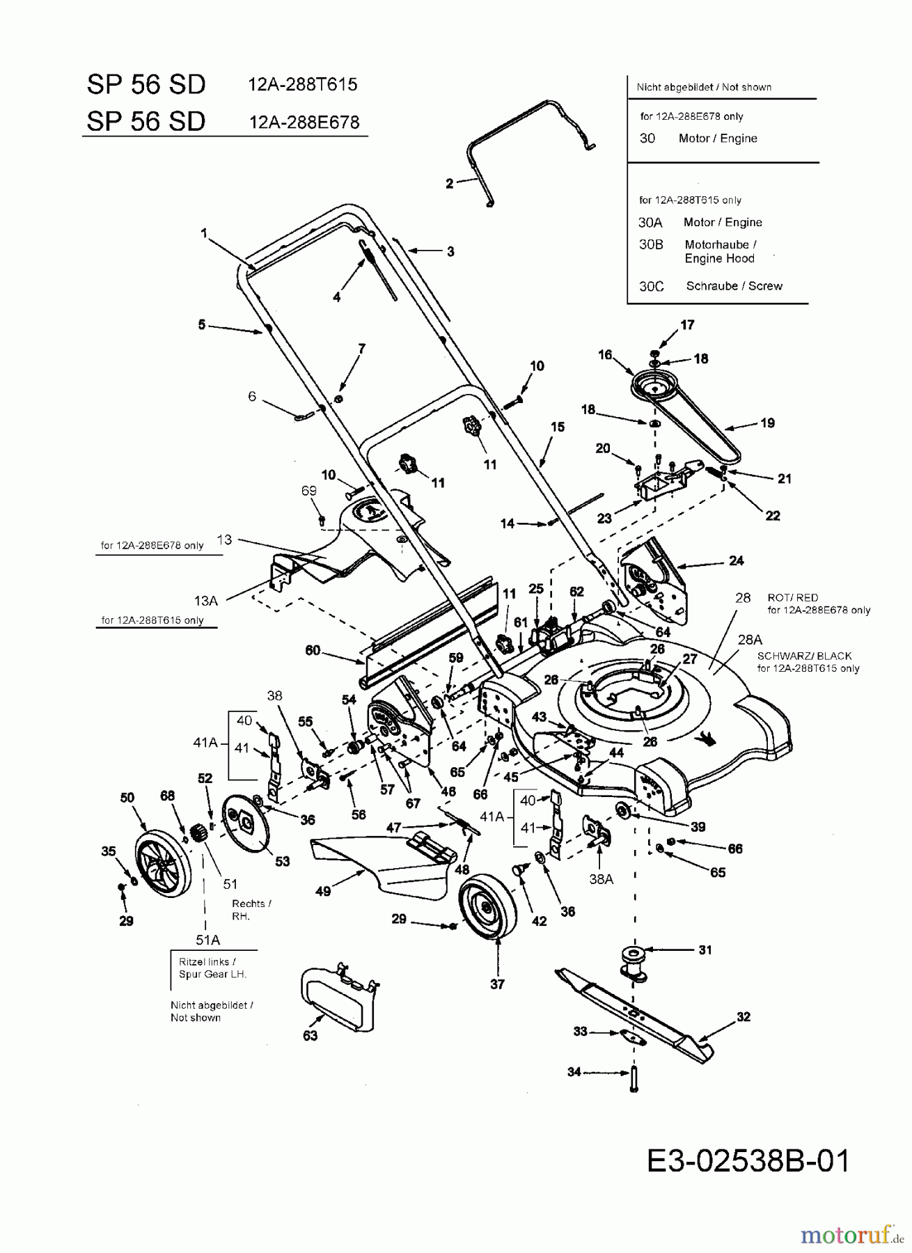 MTD Motormäher mit Antrieb SP 56 SD 12A-288T615 (2008) Grundgerät
