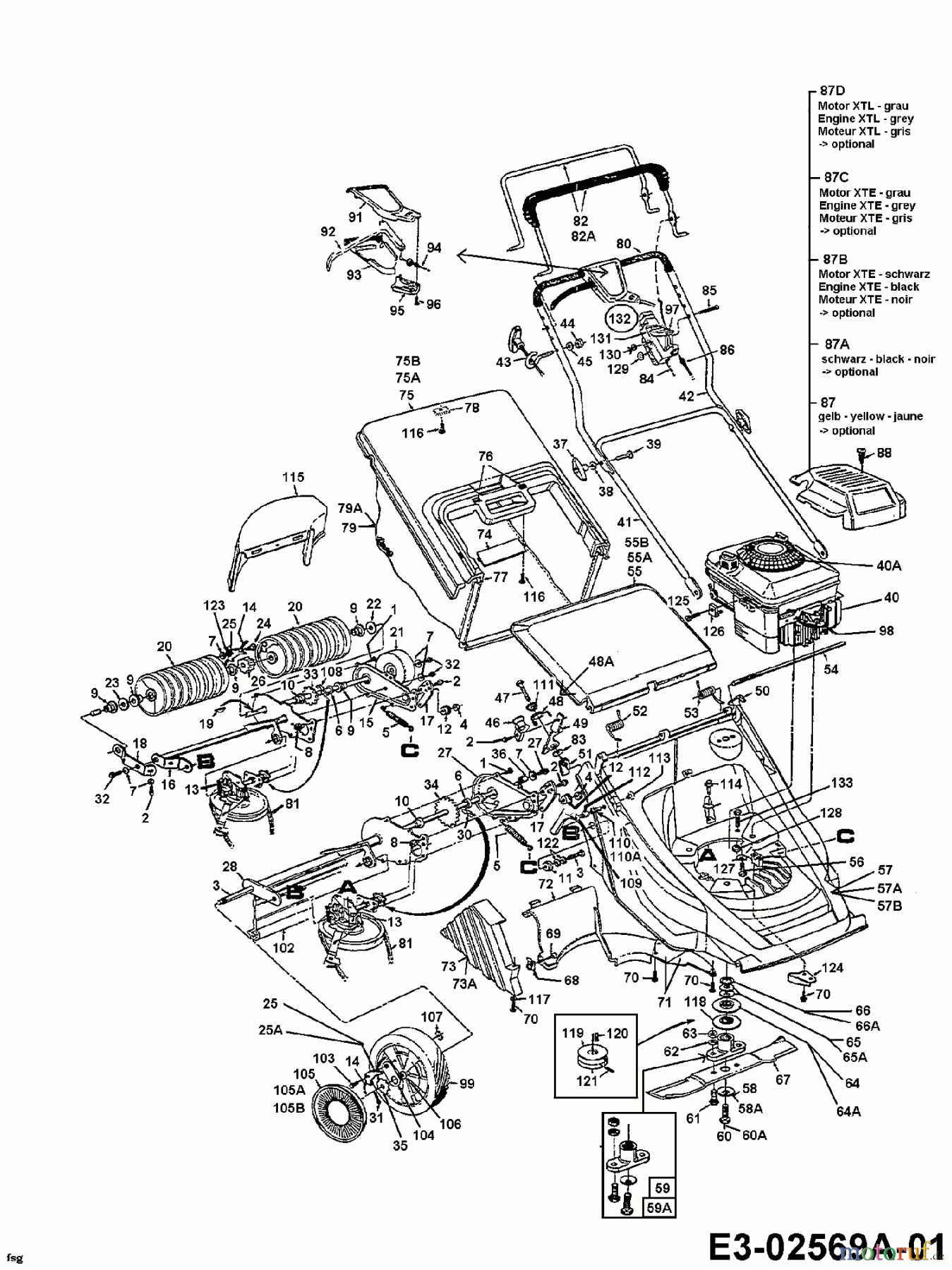 MTD Motormäher mit Antrieb GES 46 XE 124E648E678 (1994) Grundgerät