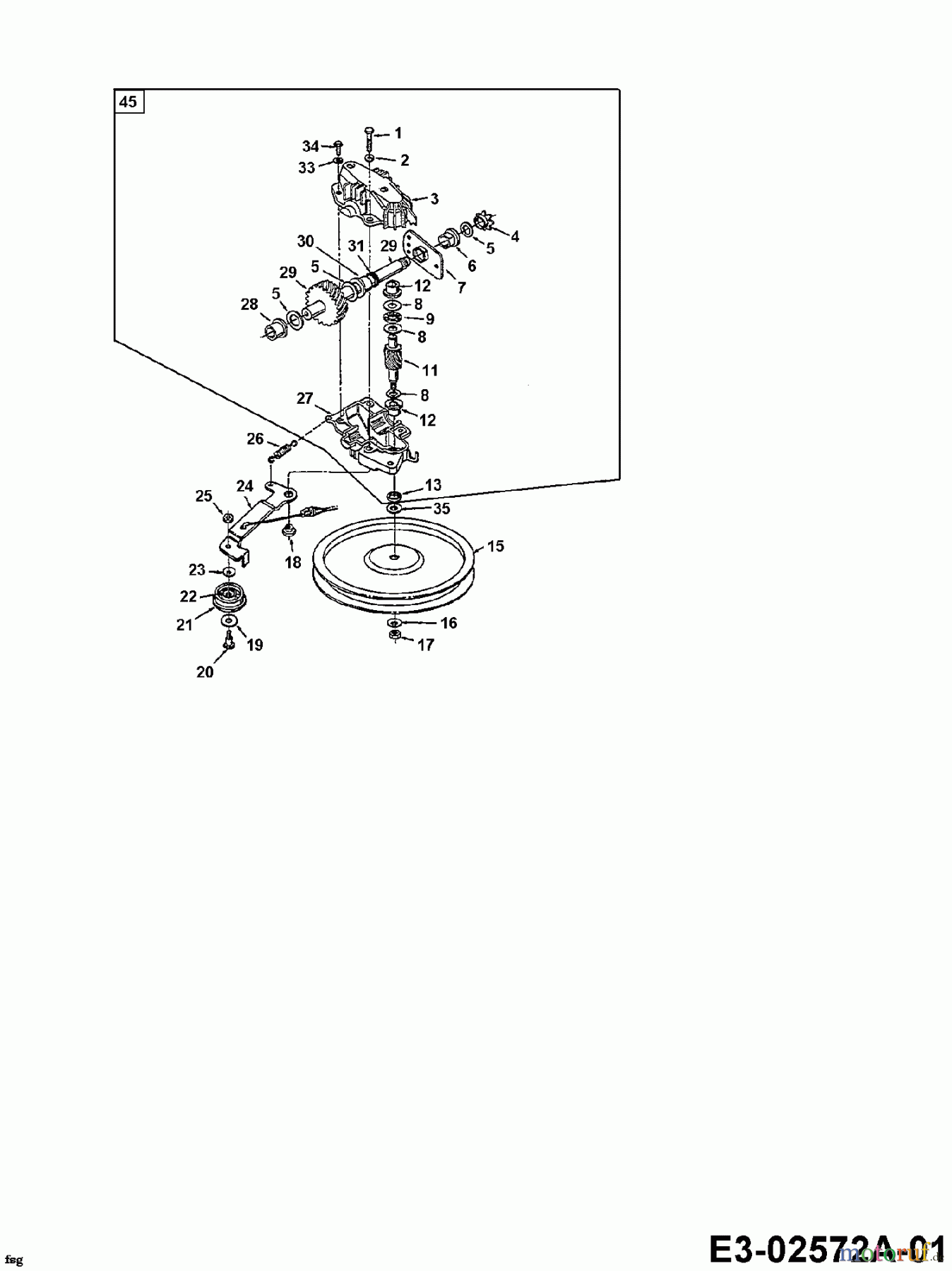 MTD Motormäher mit Antrieb GES 46 XE 124E648E678 (1994) Getriebe