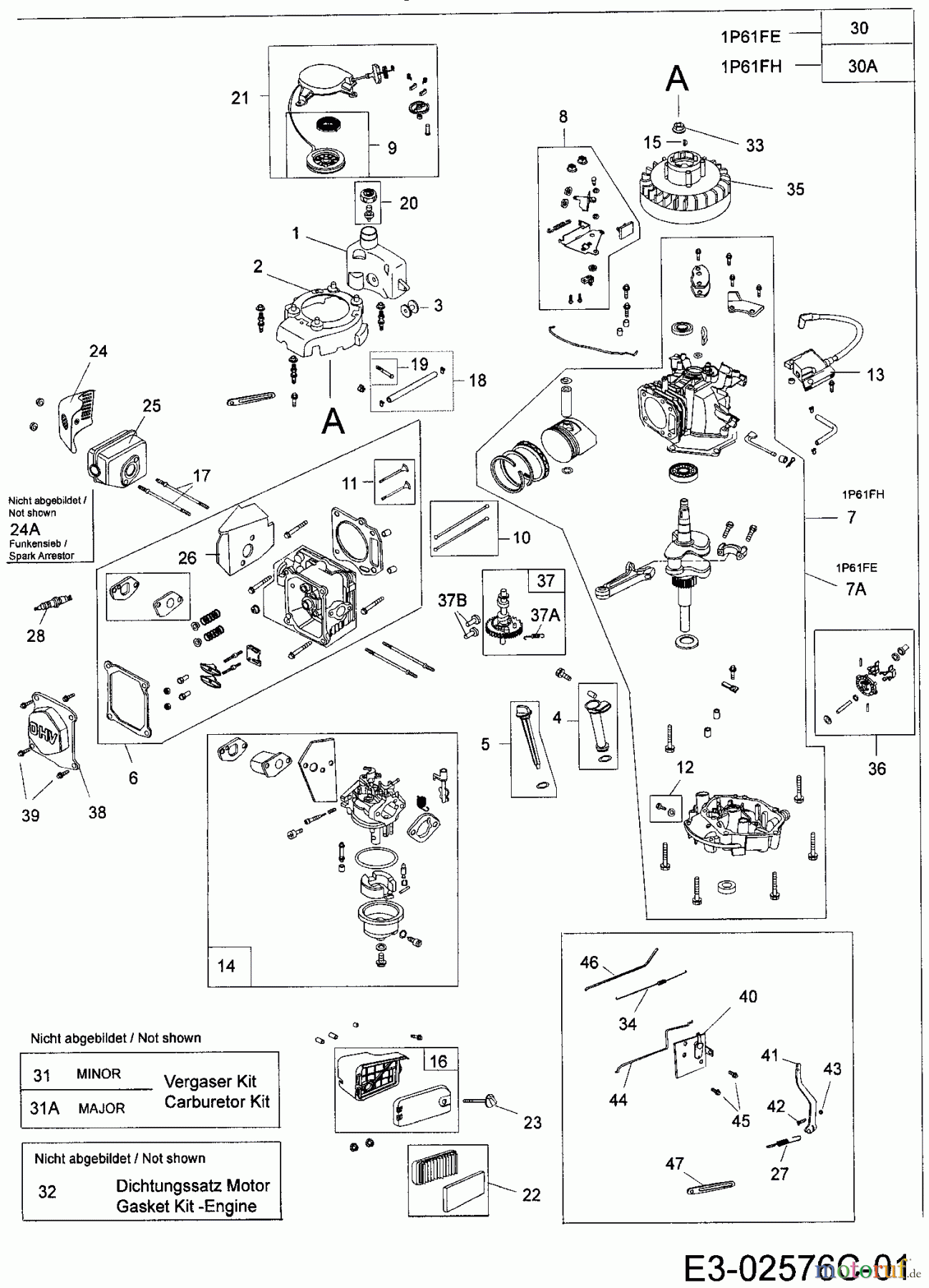  MTD-Motoren Vertikal 1P61FH 752Z1P61FH  (2006) Motor
