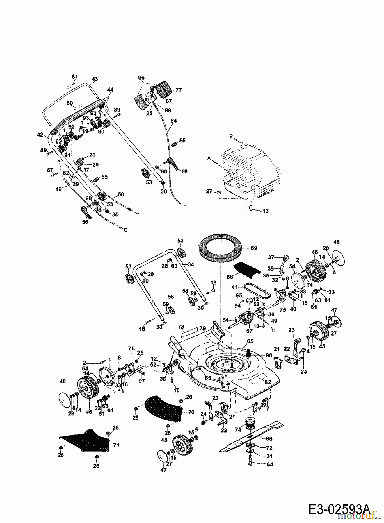  Yard-Man Motormäher mit Antrieb YM 5520 SMH 12AMD8CQ643  (2006) Grundgerät