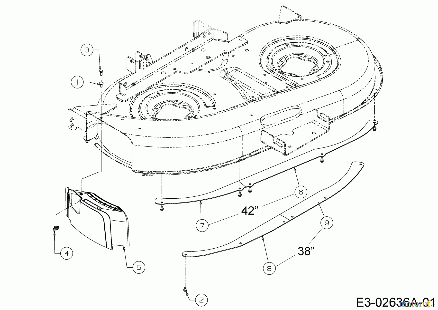 MTD Zubehör Zubehör Garten- und Rasentraktoren Mulch Kits für 400 Serie mit Mähwerk F (38