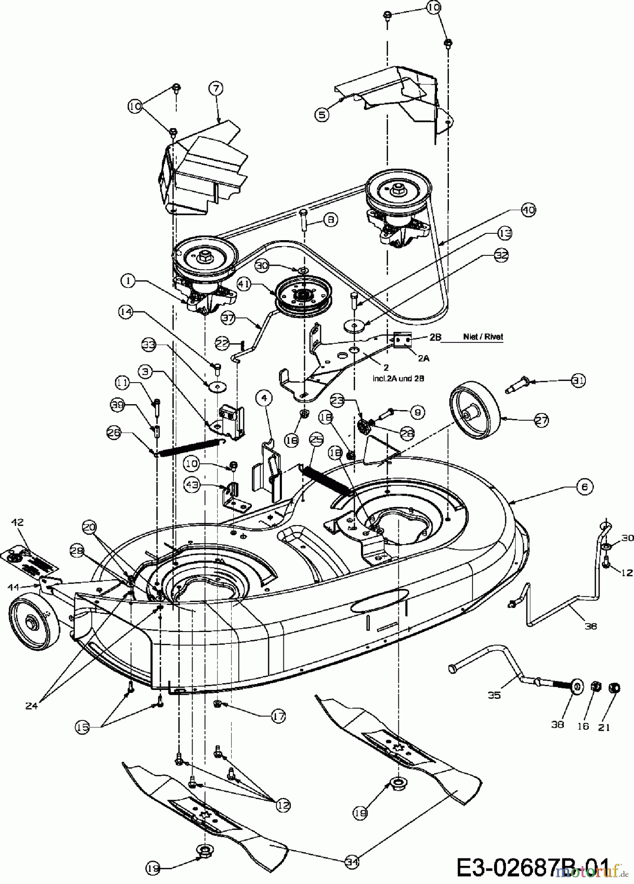 Gutbrod Rasentraktoren DLX 96 SA 13AV606F690  (2007) Mähwerk F (38