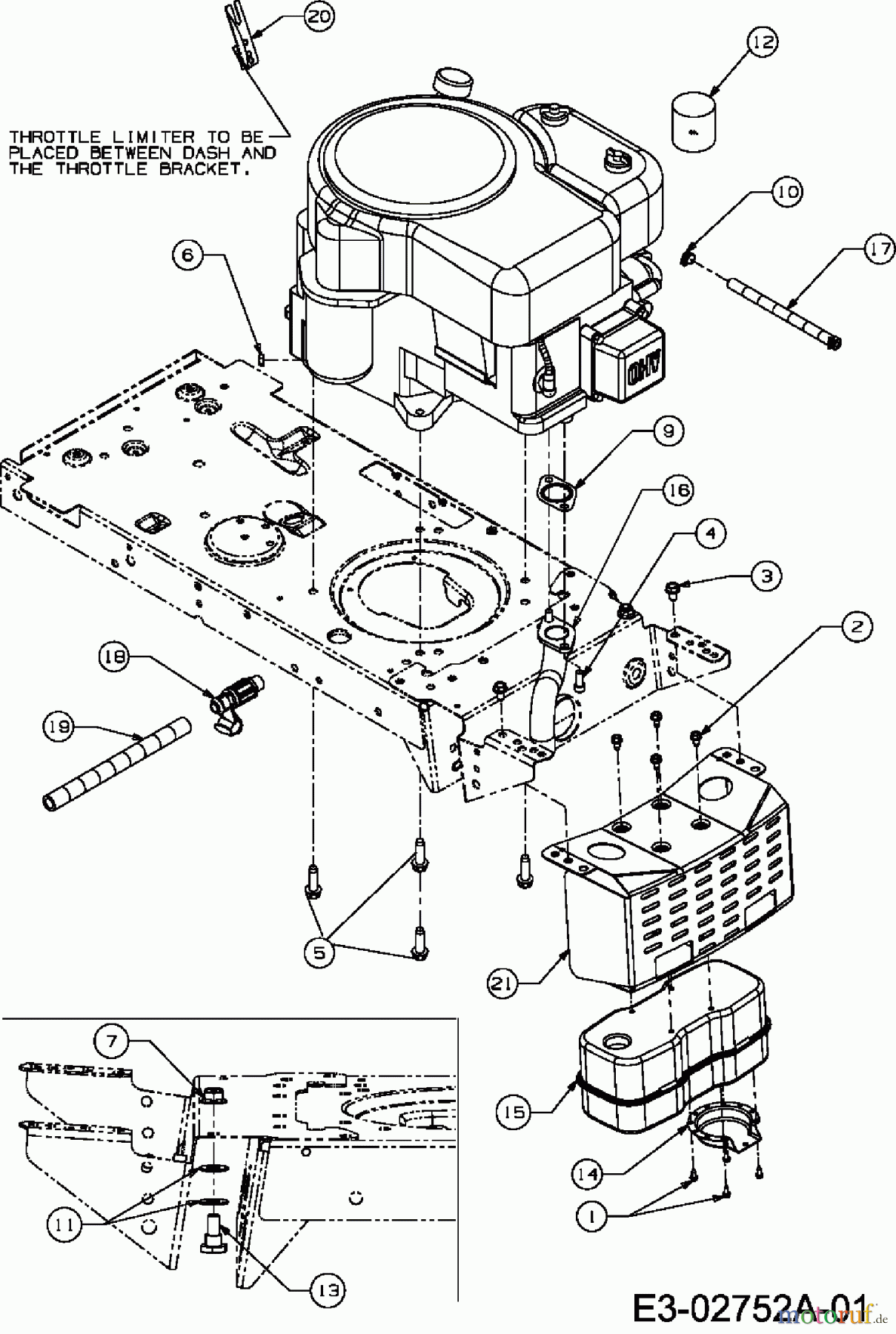 Bolens Rasentraktoren BL 175/107 T 13A3761G684 (2007) Motorzubehör