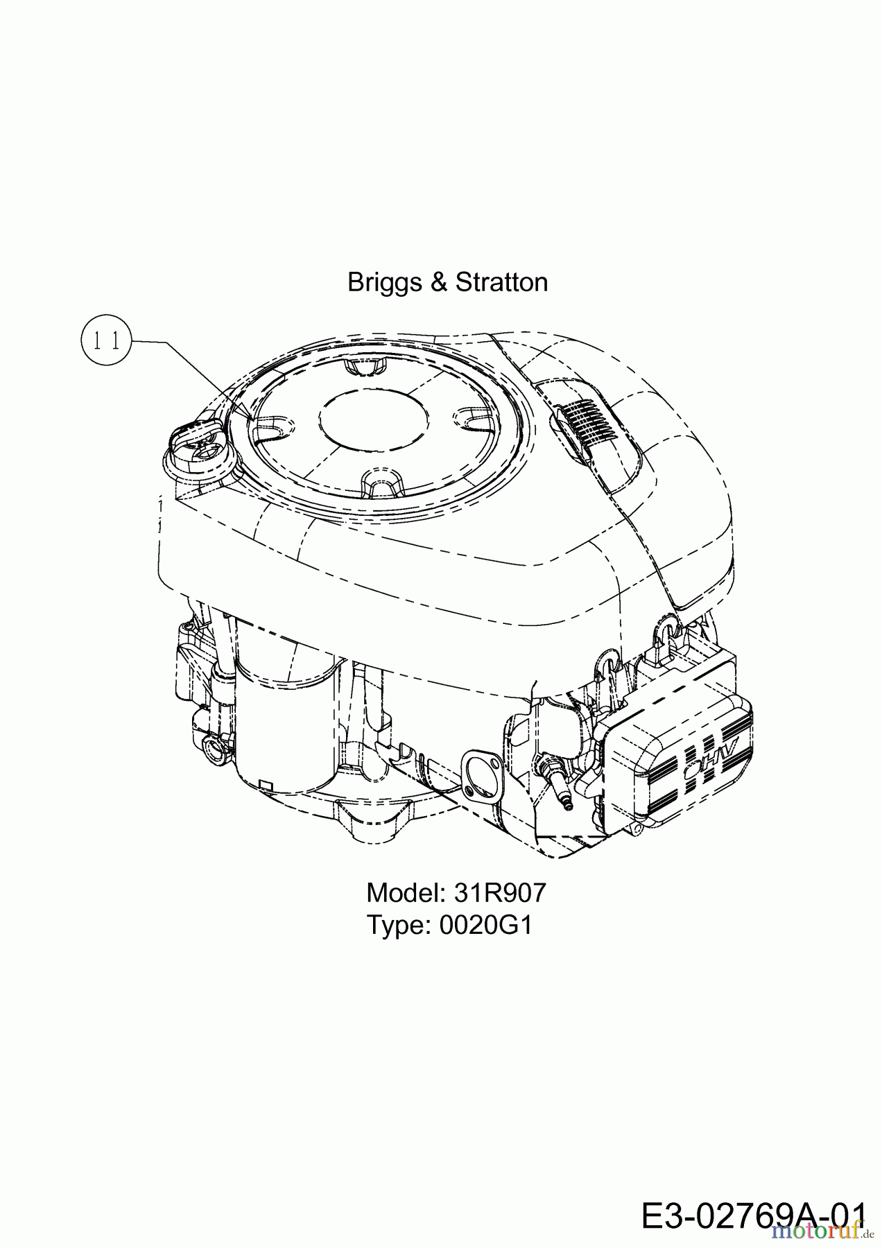 MTD Rasentraktoren 17.5/42 13AN775S308 (2014) Motor Briggs & Stratton
