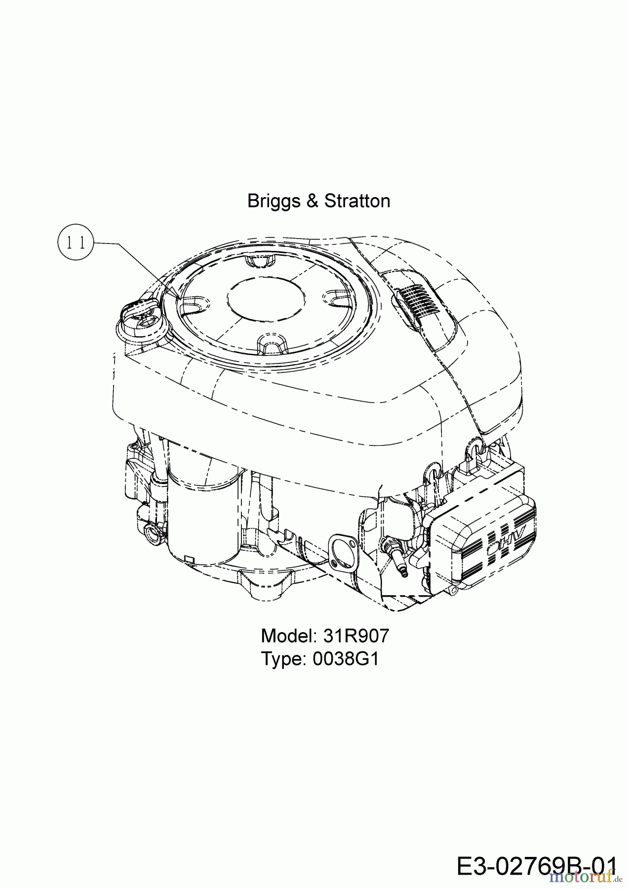 MTD Rasentraktoren 17.5/42 13AN775S308 (2018) Motor Briggs & Stratton