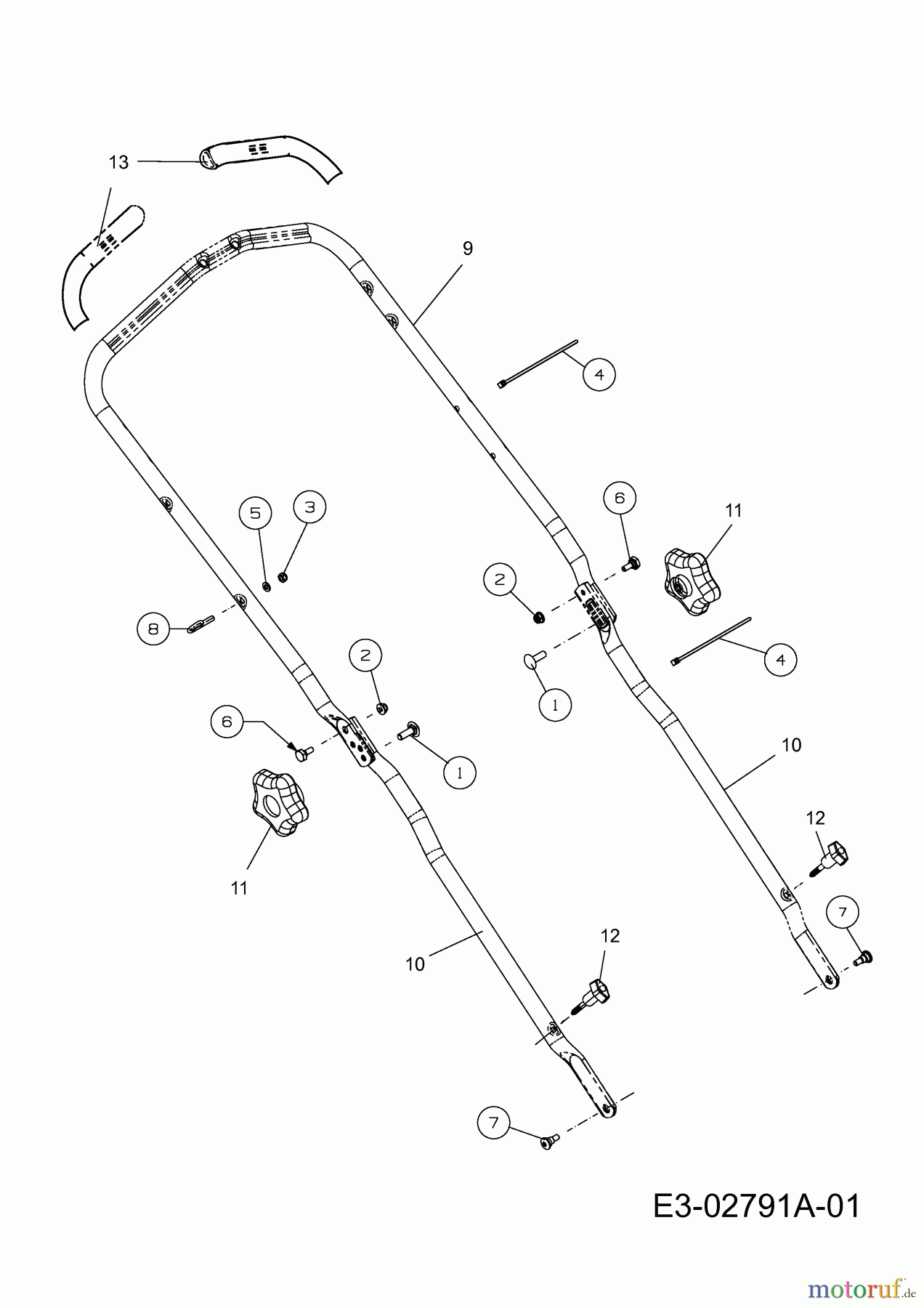 Verts Loisirs Motormäher mit Antrieb VL 53 DPKHW 12AKPN7D617 (2014) Holm