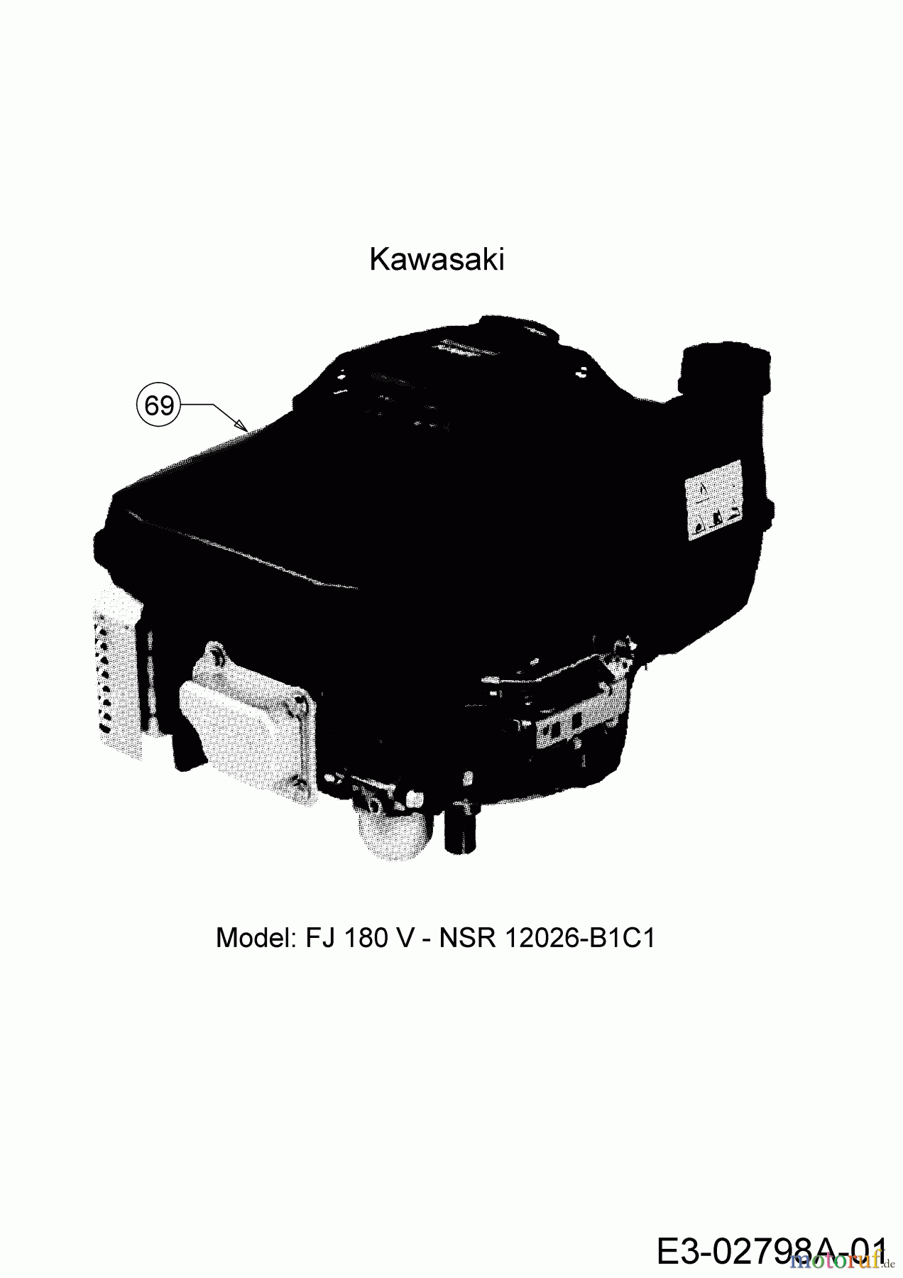 MTD Motormäher mit Antrieb LMEX 53 K 12A-PH7D682 (2015) Motor Kawasaki