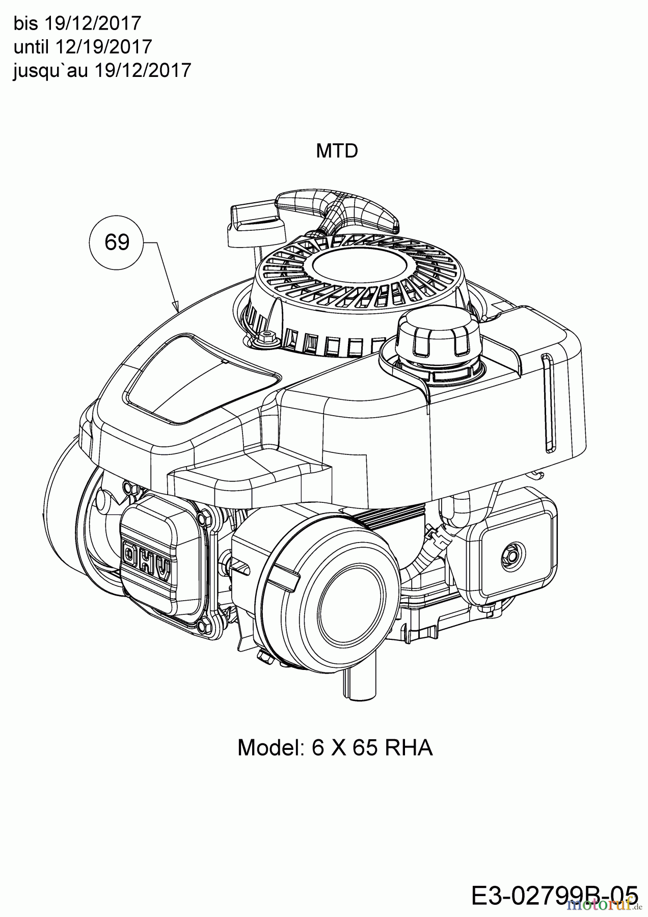 Cub Cadet Motormäher mit Antrieb LM3 DR53ES 12BCPVS7603 (2018) Motor MTD bis 19/12/2017