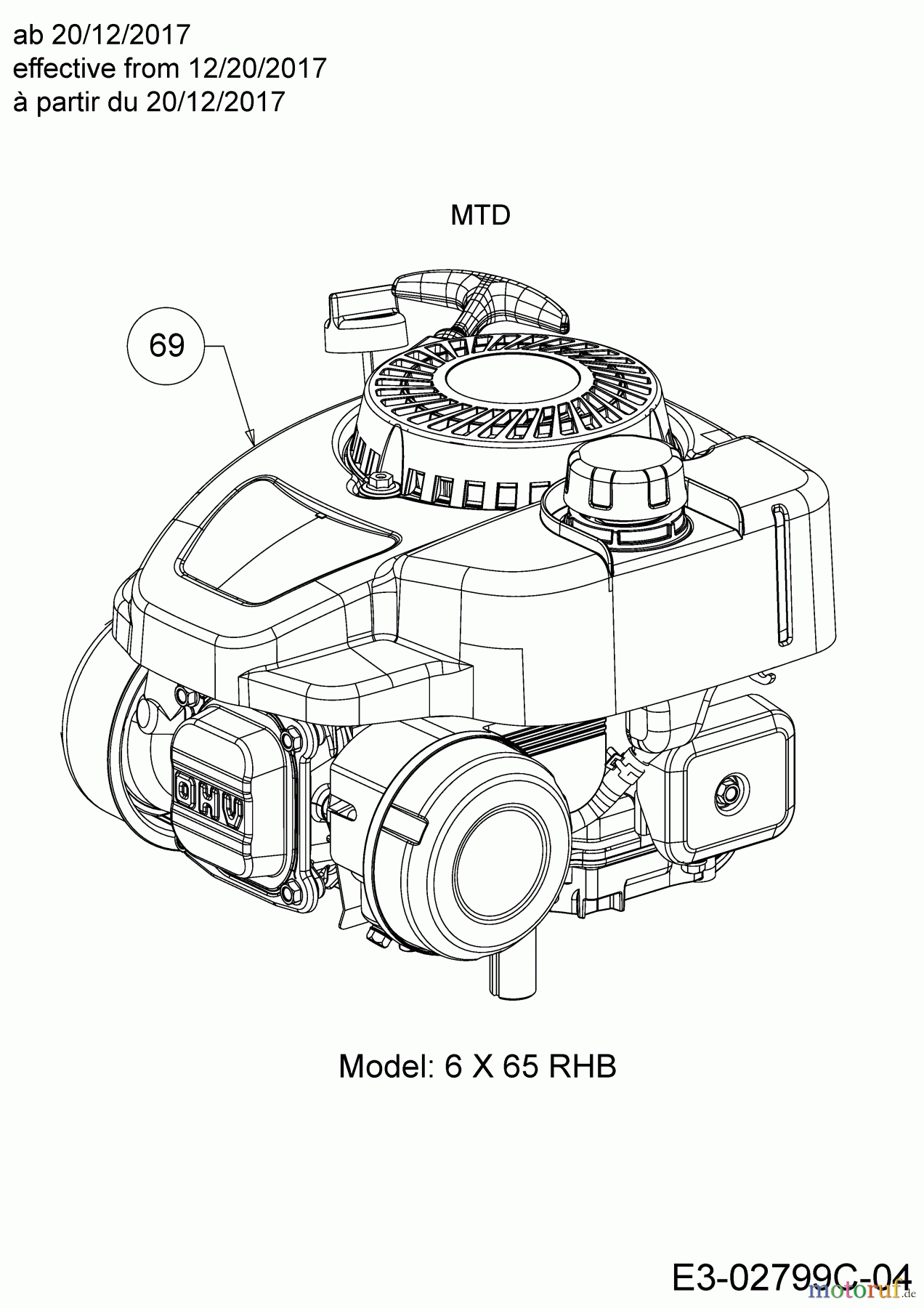 Cub Cadet Motormäher mit Antrieb LM3 DR53ES 12BCPVS7603 (2018) Motor MTD ab 20/12/2017
