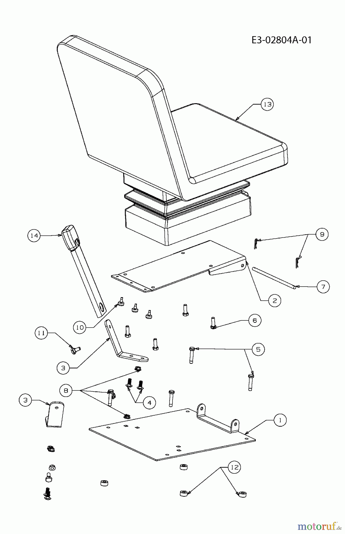  Massey Ferguson Kompakttraktoren MF 22-28 GC 54AD64J-695  (2007) Sitz, Sitzträger