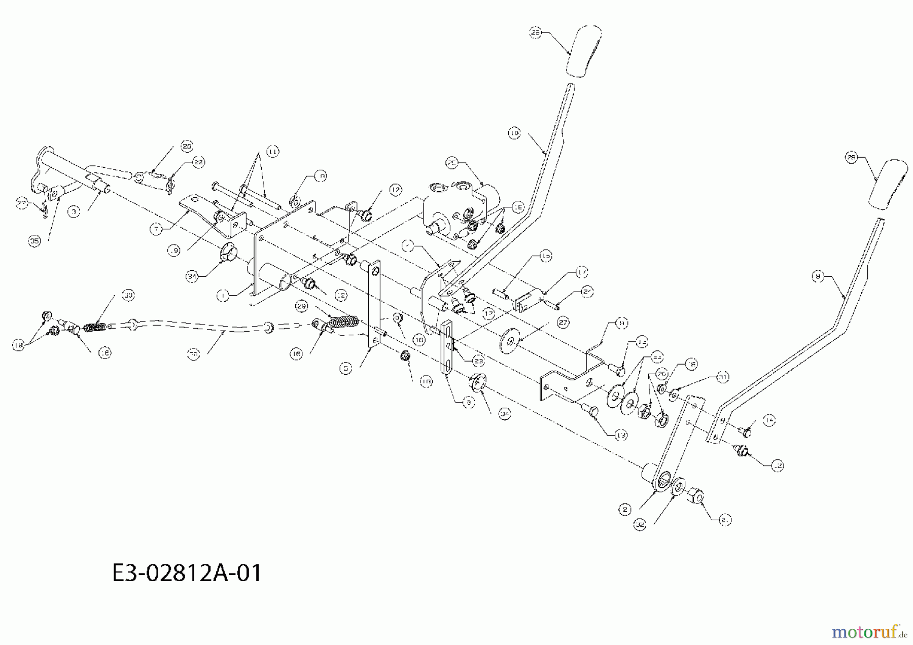  Massey Ferguson Kompakttraktoren MF 22-28 GC 54AD64J-695  (2007) Hebel Mähwerks- und Dreipunktheckaushebung, Hebel Untersetzung