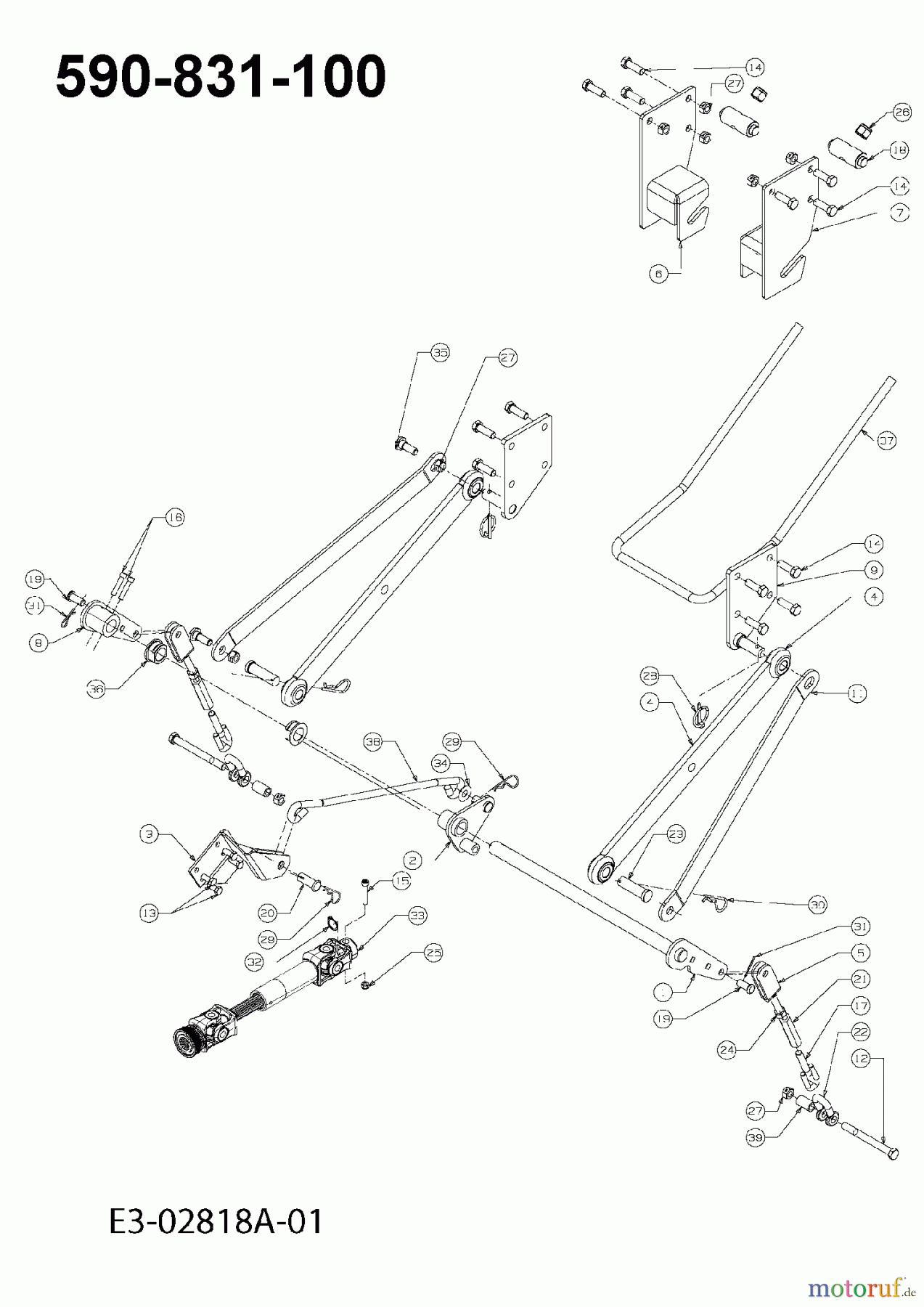 MTD Zubehör Zubehör Kompakttraktoren Mähwerksaushebung für CC 5000/6000 Serie ab 2007 mit Mähwerk 54