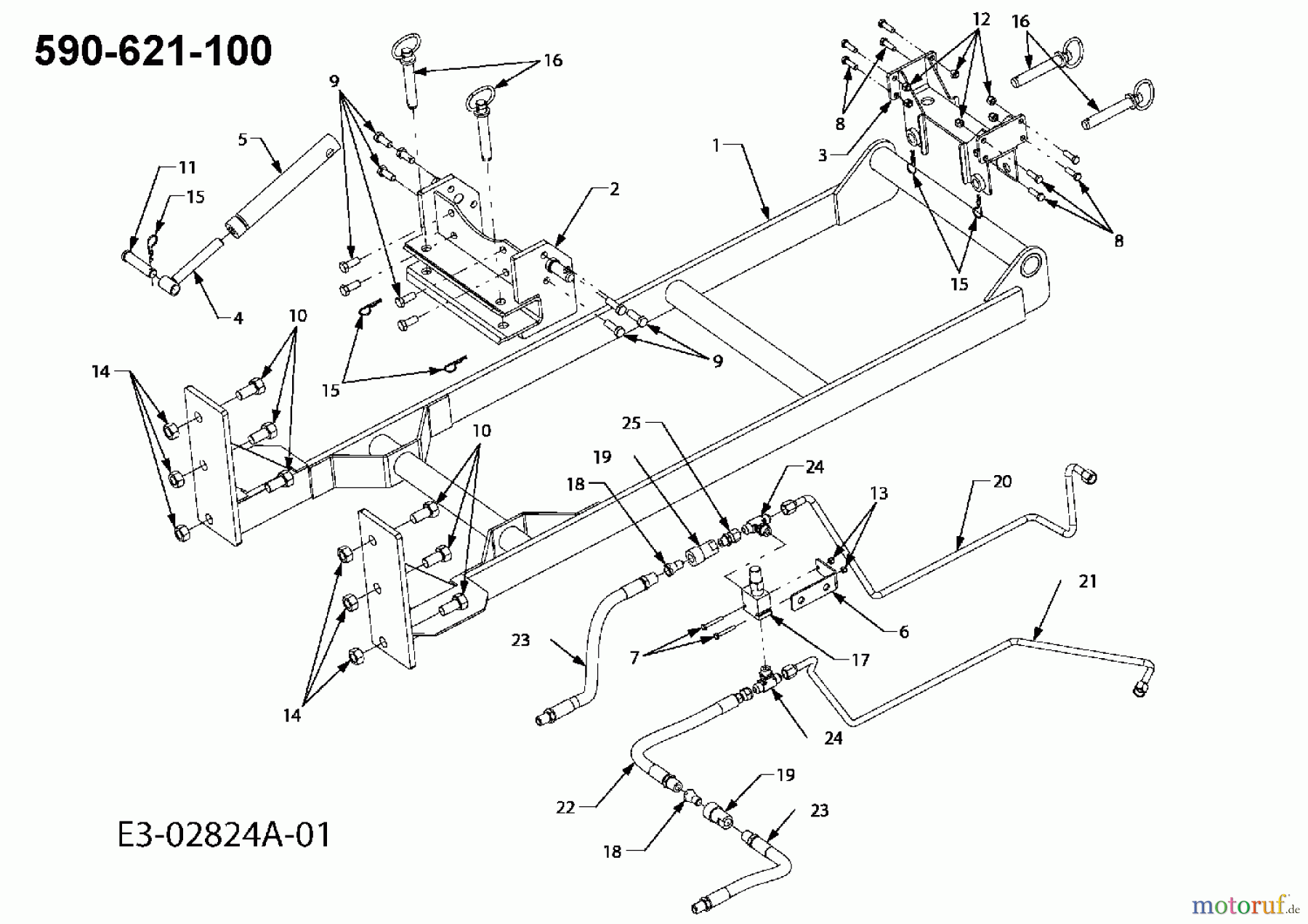 Cub Cadet Kompakttraktoren HDS 6284 54AD74HD603 (2006) Rahmen Heckbagger