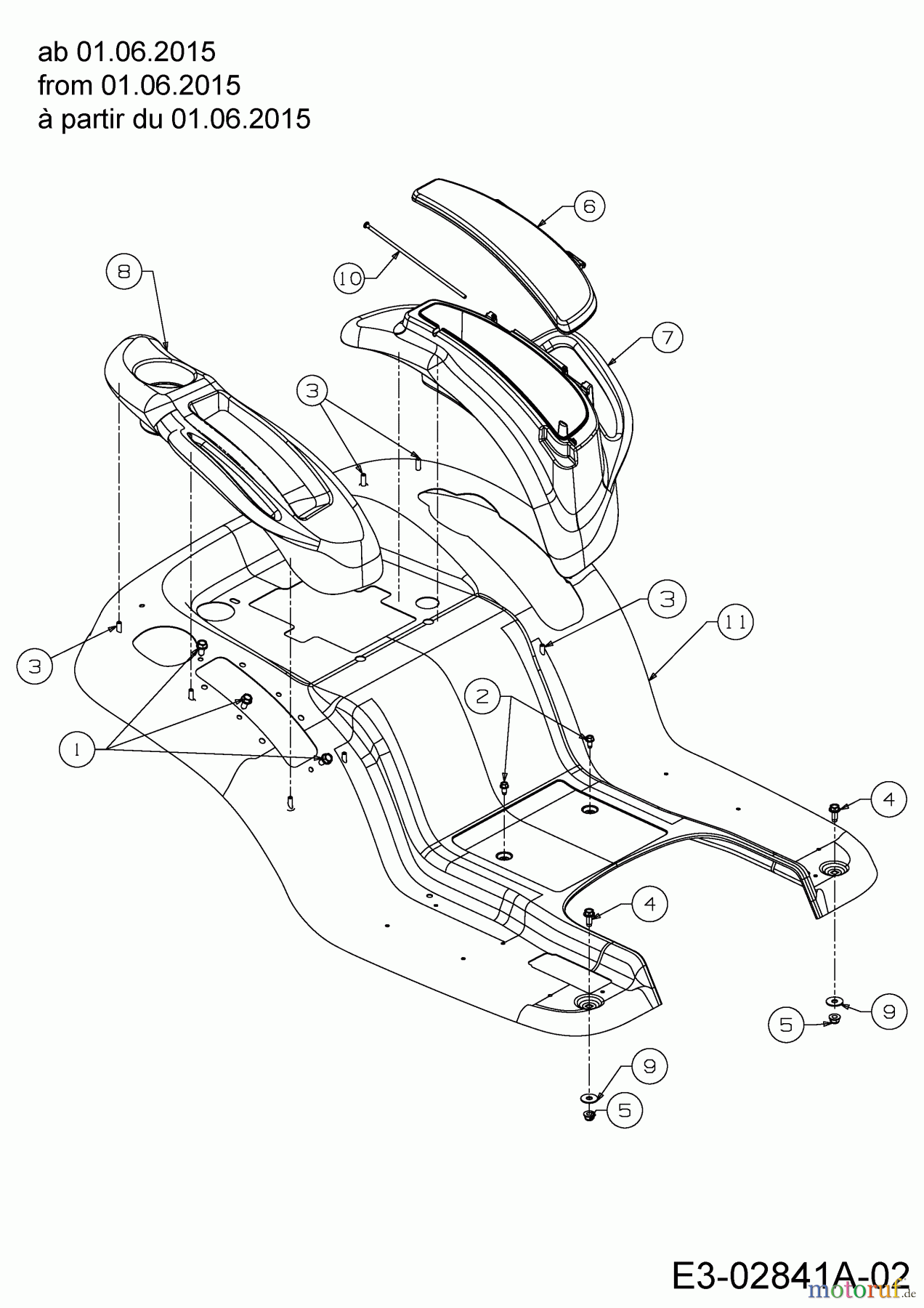  Cub Cadet Gartentraktoren CC 1224 KHP 14HQ94AP603  (2015) Sitzwanne ab 01.06.2015