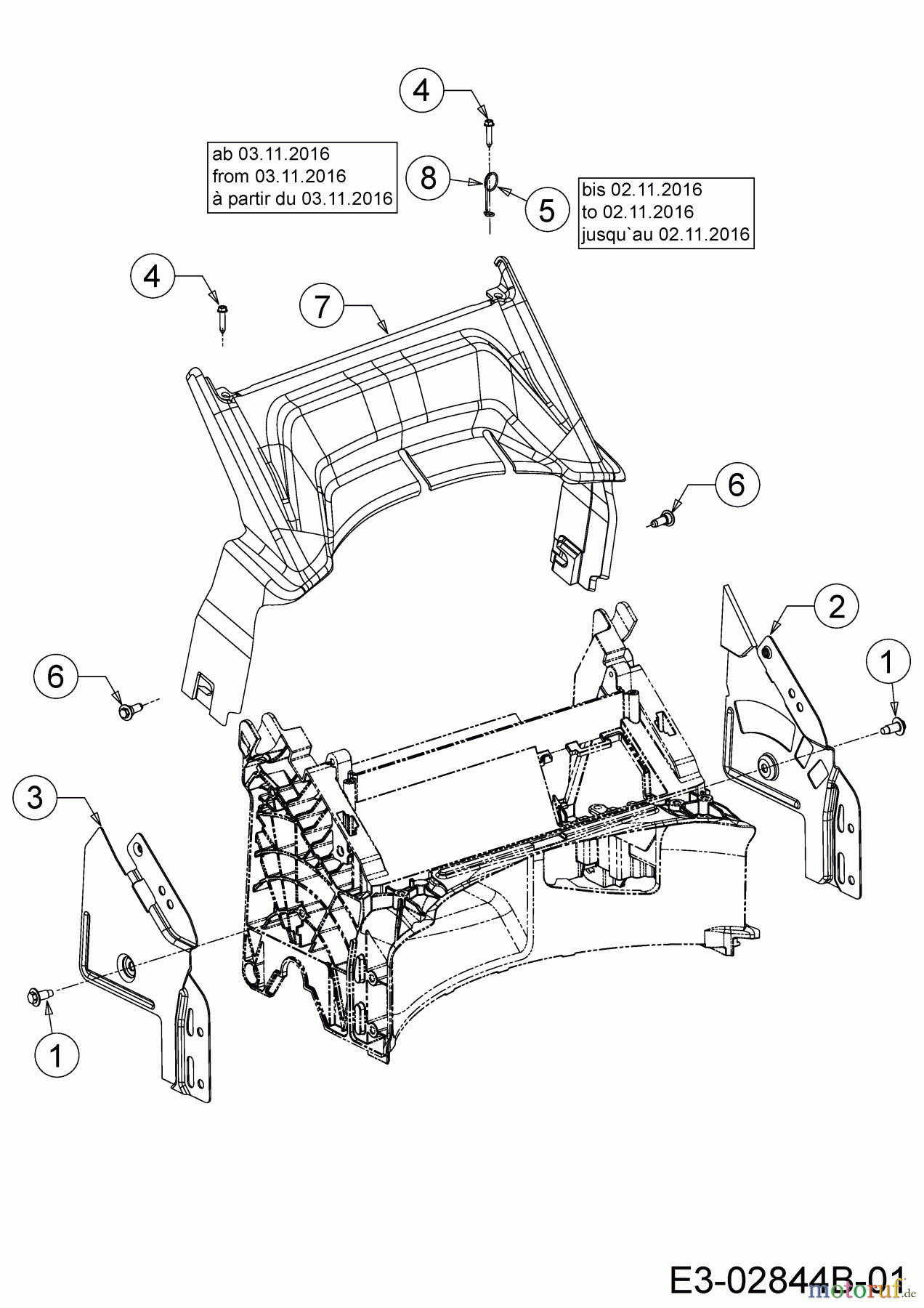 Cub Cadet Motormäher mit Antrieb LM 2 DR 46 ES 12BCTQS7603 (2017) Abdeckung hinten