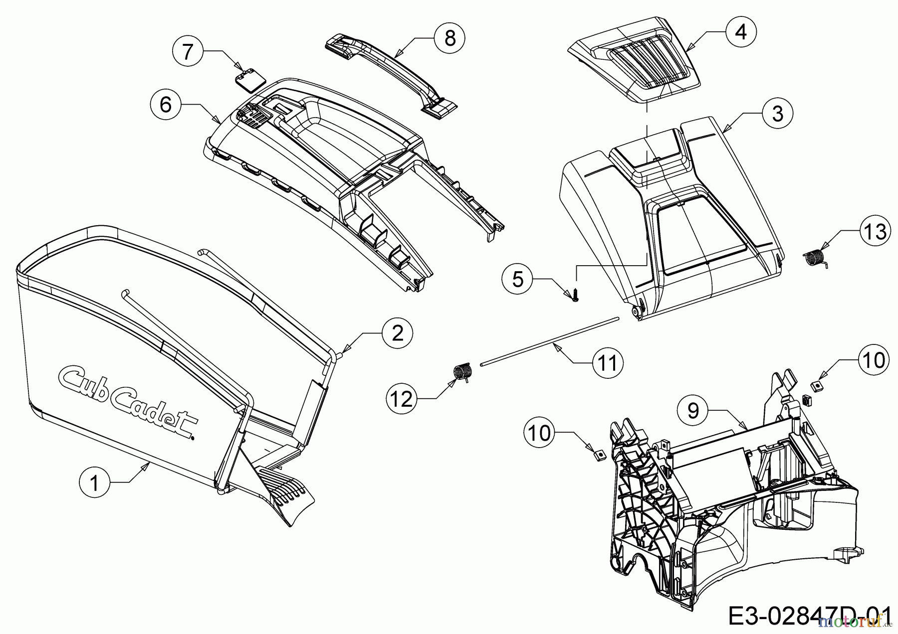 Cub Cadet Motormäher mit Antrieb LM3 CR46S 12BBTV5E603 (2018) Grasfangsack, Heckklappe, Leitstück hinten
