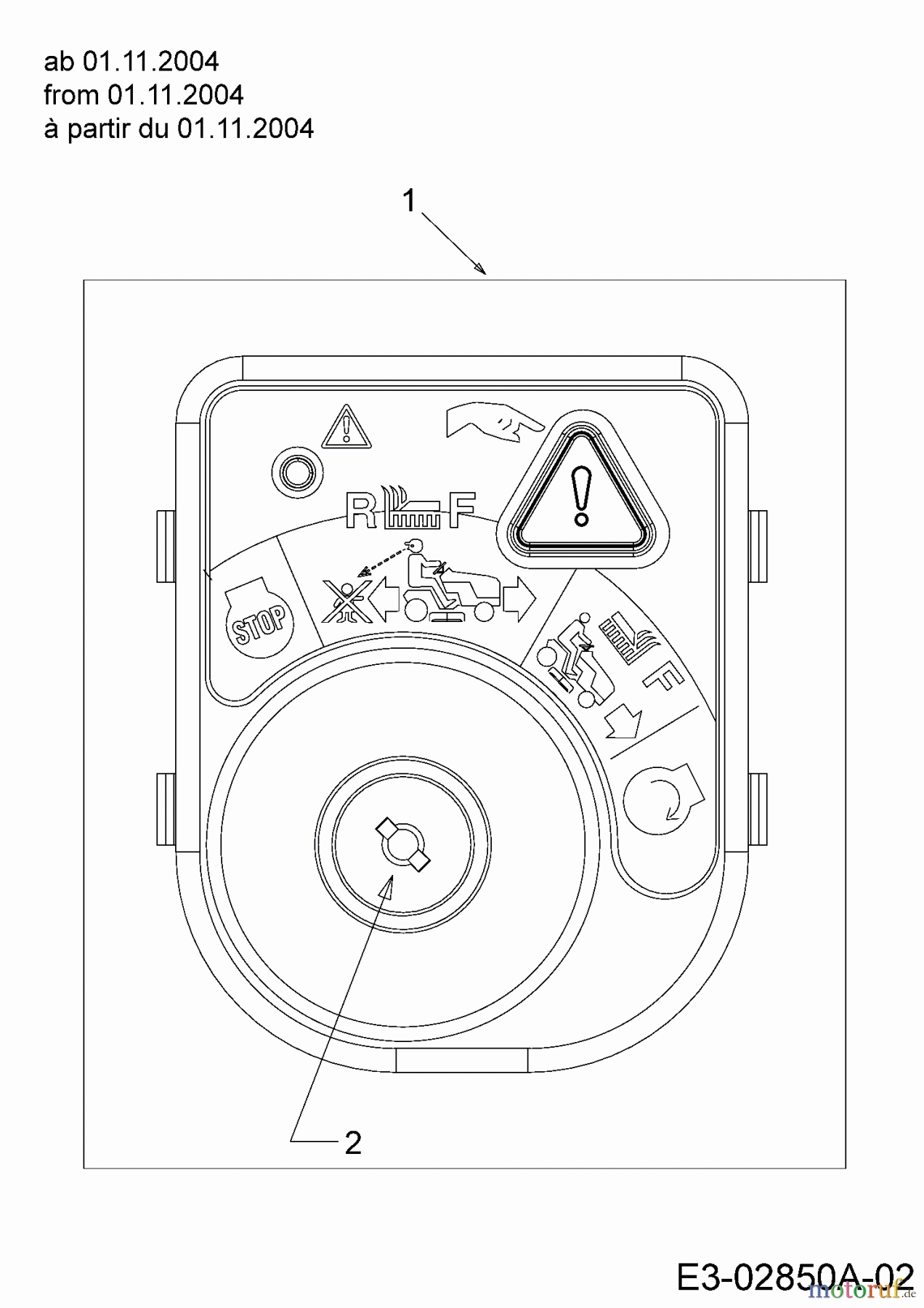Cub Cadet Rasentraktoren CC 1020 13AE11CG603 (2005) Zündschloss ab 01.11.2004
