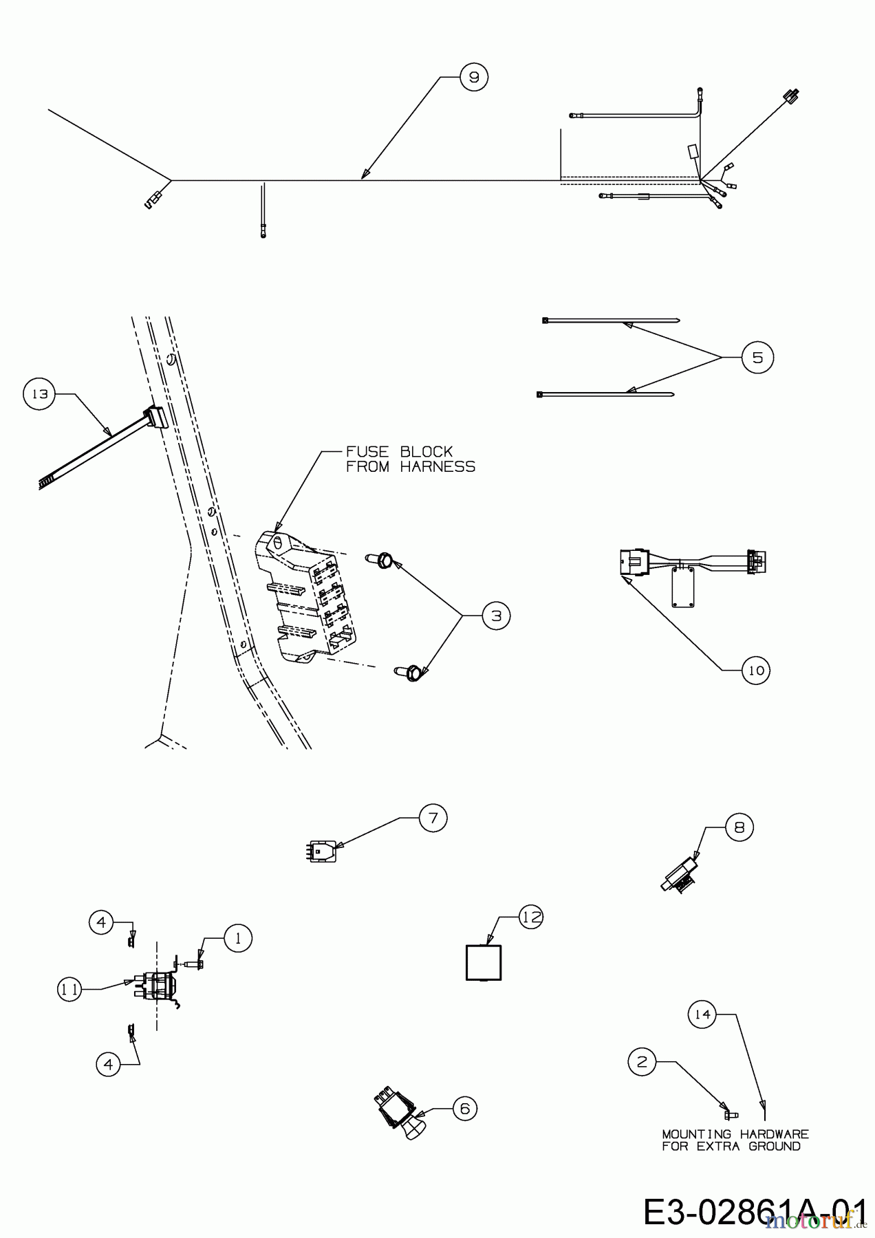 Cub Cadet Rasentraktoren LGTX 1050 13AS92AP056 (2015) Elektroteile