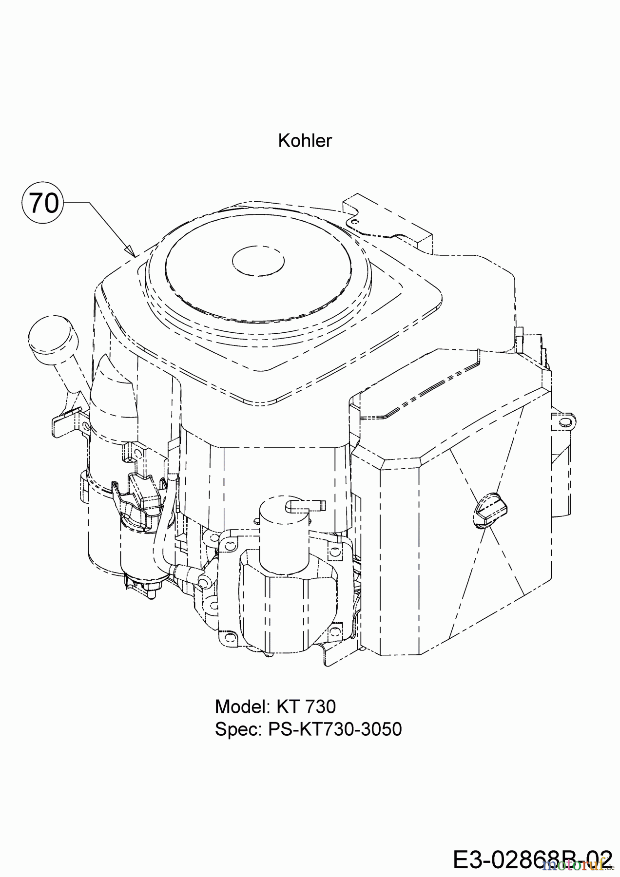 MTD Rasentraktoren 23/42 K 13AQA1KR308 (2018) Motor Kohler