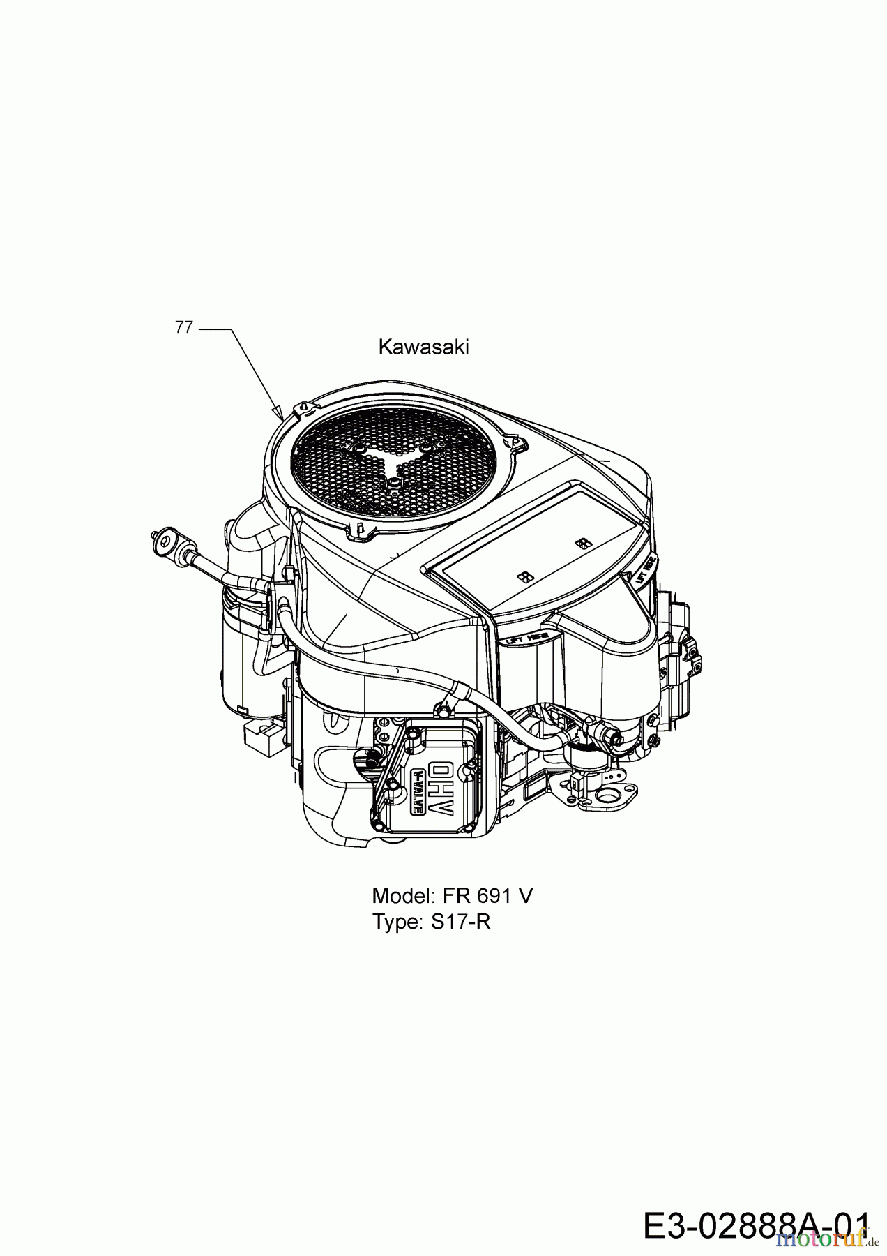 Cub Cadet Rasentraktoren LTX 1050 KW 13AI93AP330  (2014) Motor Kawasaki