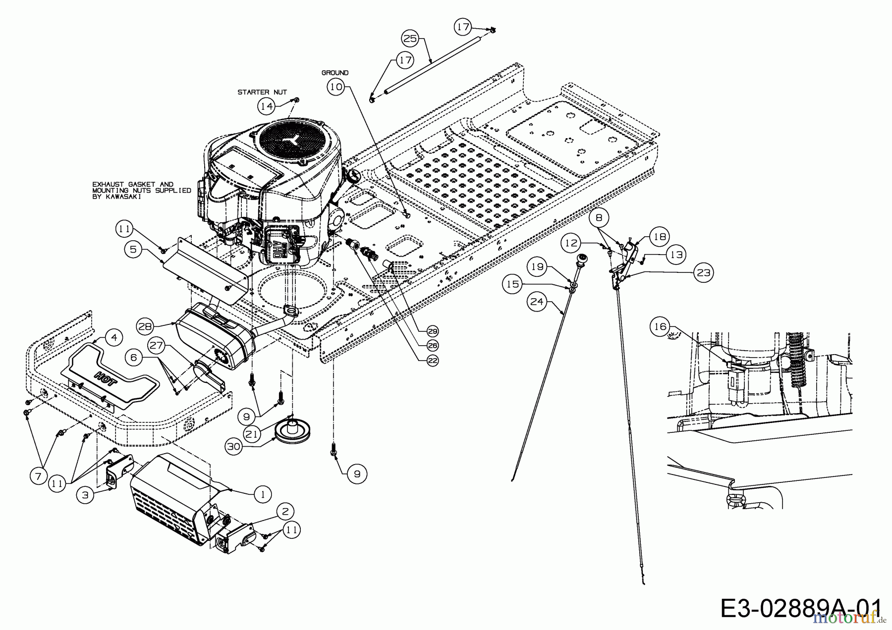 Cub Cadet Zero Turn RZT L 54 17AICACK603 (2015) Choke- und Gaszug, Motorzubehör