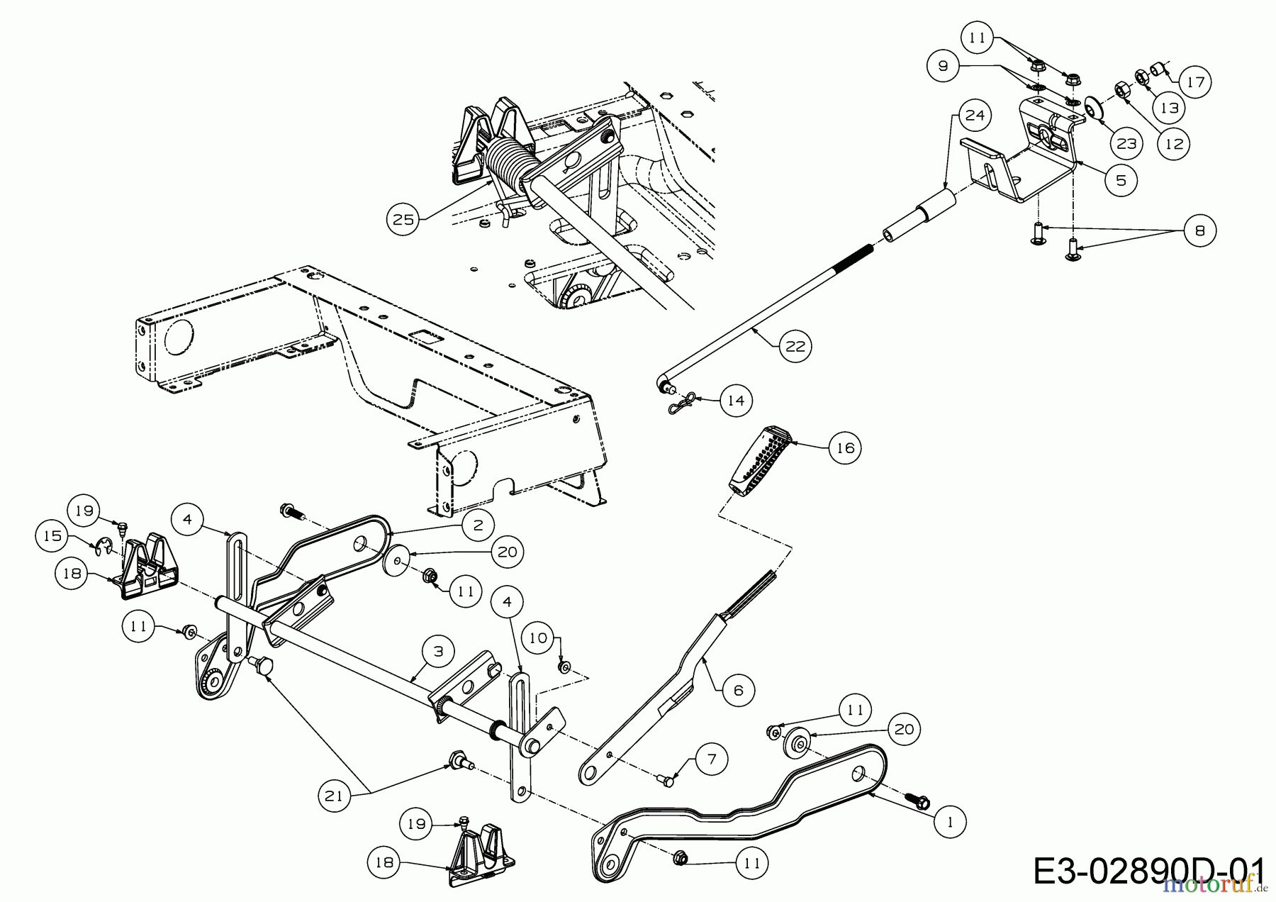 Cub Cadet Zero Turn XZ1 107 17DMCACS603 (2018) Mähwerksaushebung