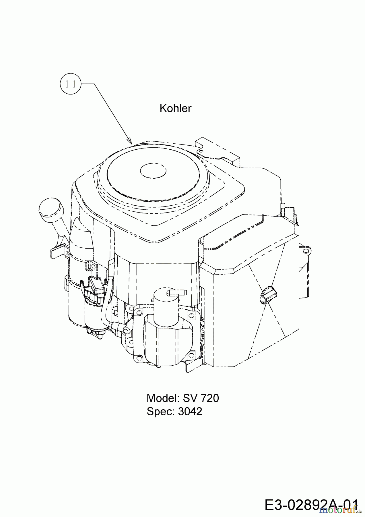 MTD Rasentraktoren LT 107 EXTB 13HT76KG682 (2016) Motor Kohler