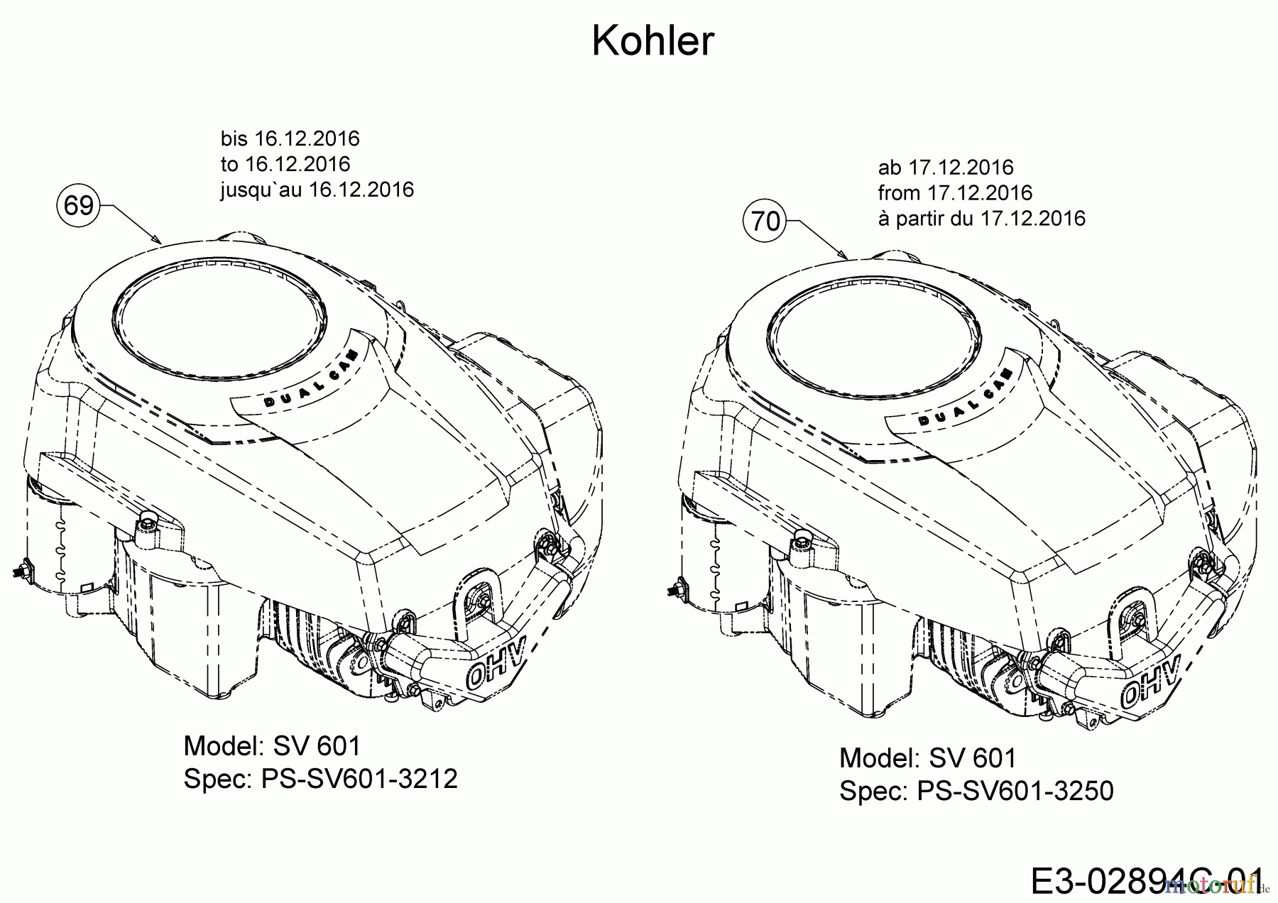 Troy-Bilt Rasentraktoren Horse XP 46 13AX79KT309  (2017) Motor Kohler