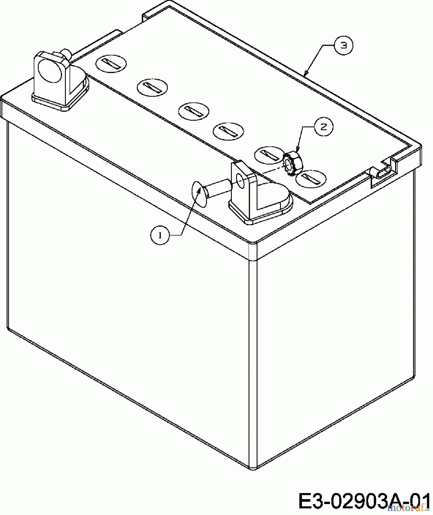 Verts Loisirs Rasentraktoren VLK2 25H127 13AI61TP617 (2008) Batterie