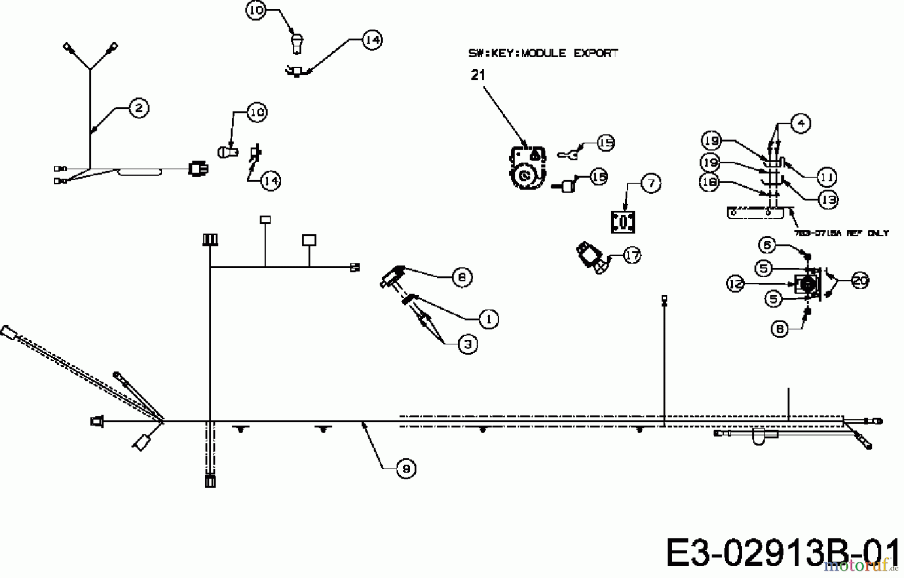 Verts Loisirs Rasentraktoren VLK2 25H127 13AI61TP617 (2008) Elektroteile