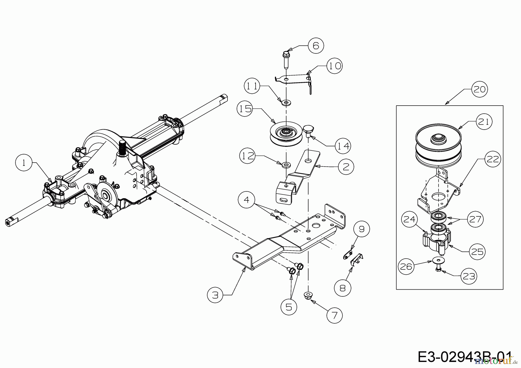  Gutbrod Rasentraktoren DLX 96 SA 13AV606F690  (2006) Getriebe 618-04034, Variator