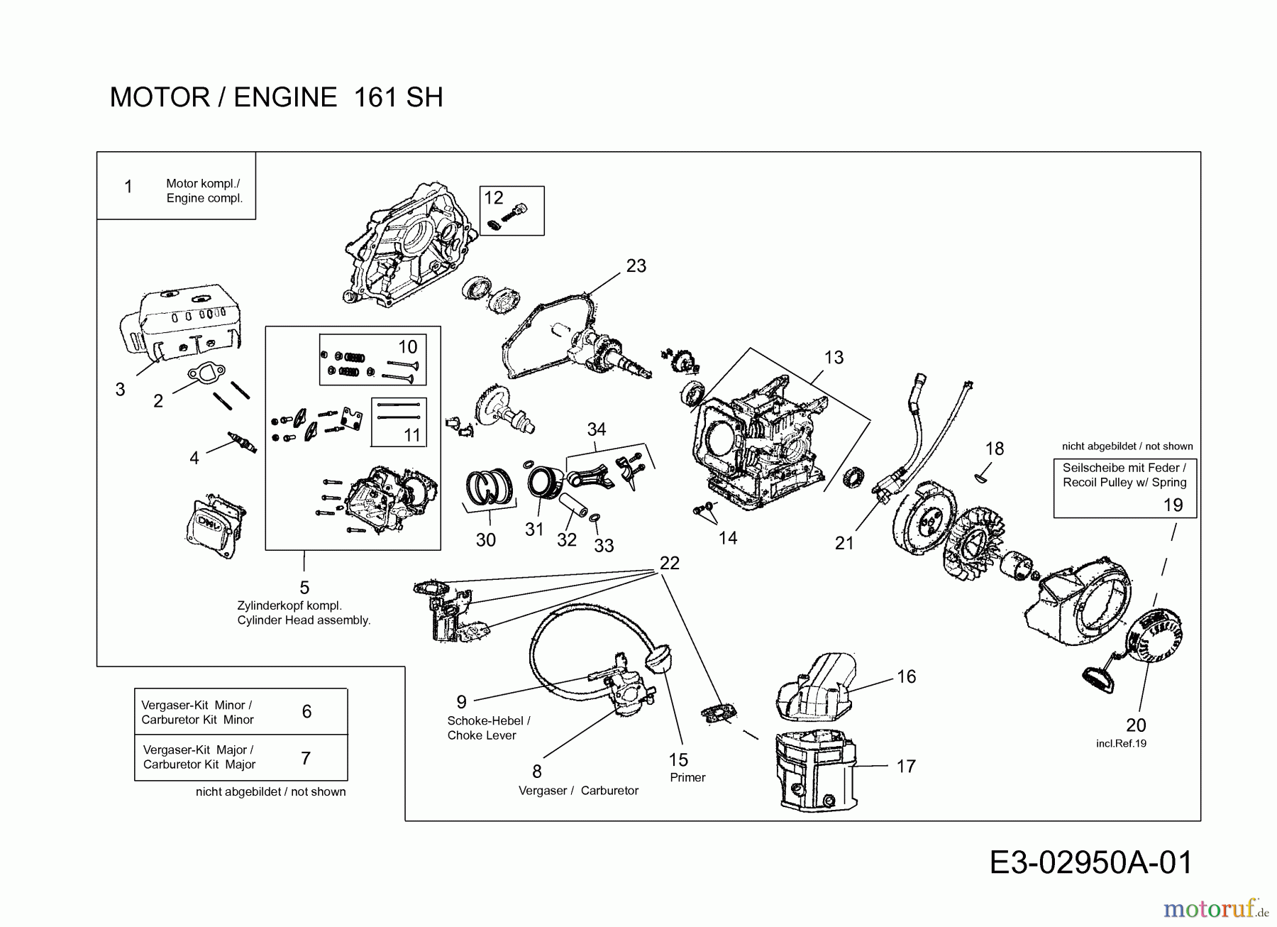  MTD-Motoren Horizontal 161-SH 752Z161SH  (2008) Motor MTD