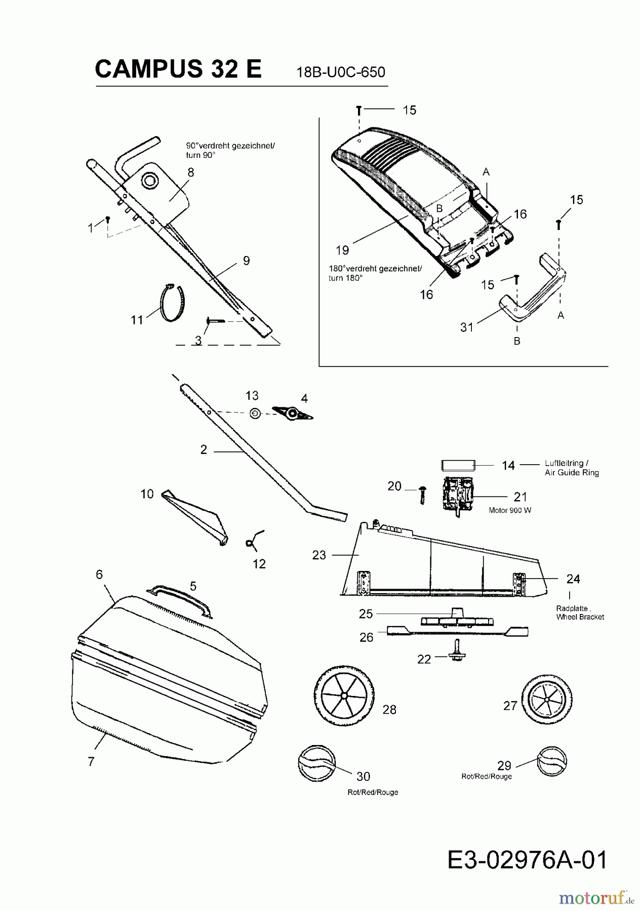 Wolf-Garten Elektromäher Campus 32 E 18B-U0C-650  (2007) Grundgerät