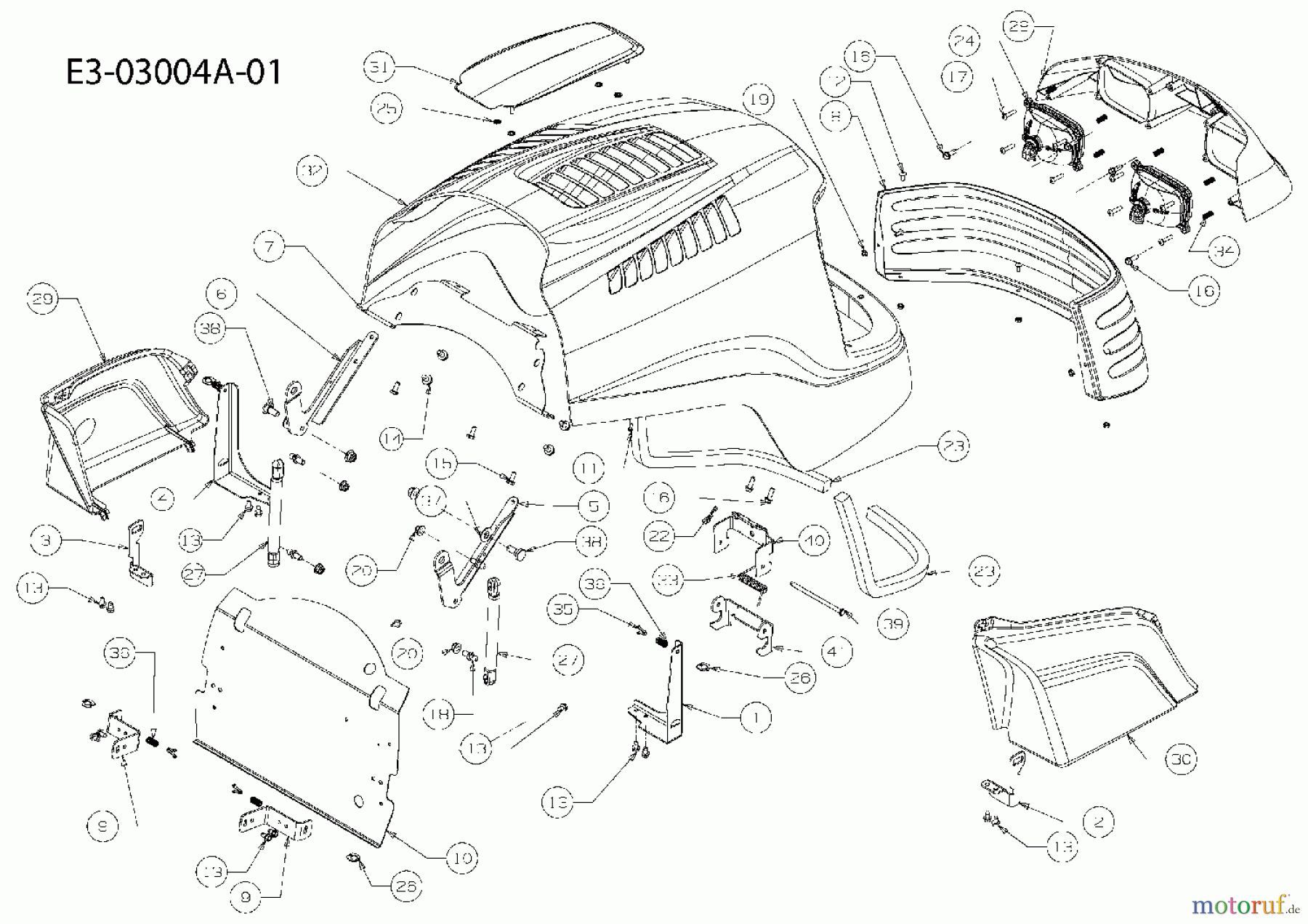 Cub Cadet Kompakttraktoren HDS 5264 54AE52L-603 (2007) Motorhaube 5000 Serie