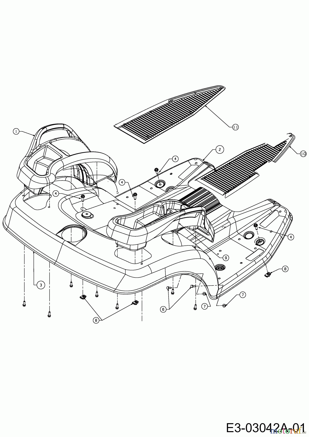 Massey Ferguson Gartentraktoren MF 21-22 GC 14A-2E7-695 (2007) Sitzwanne