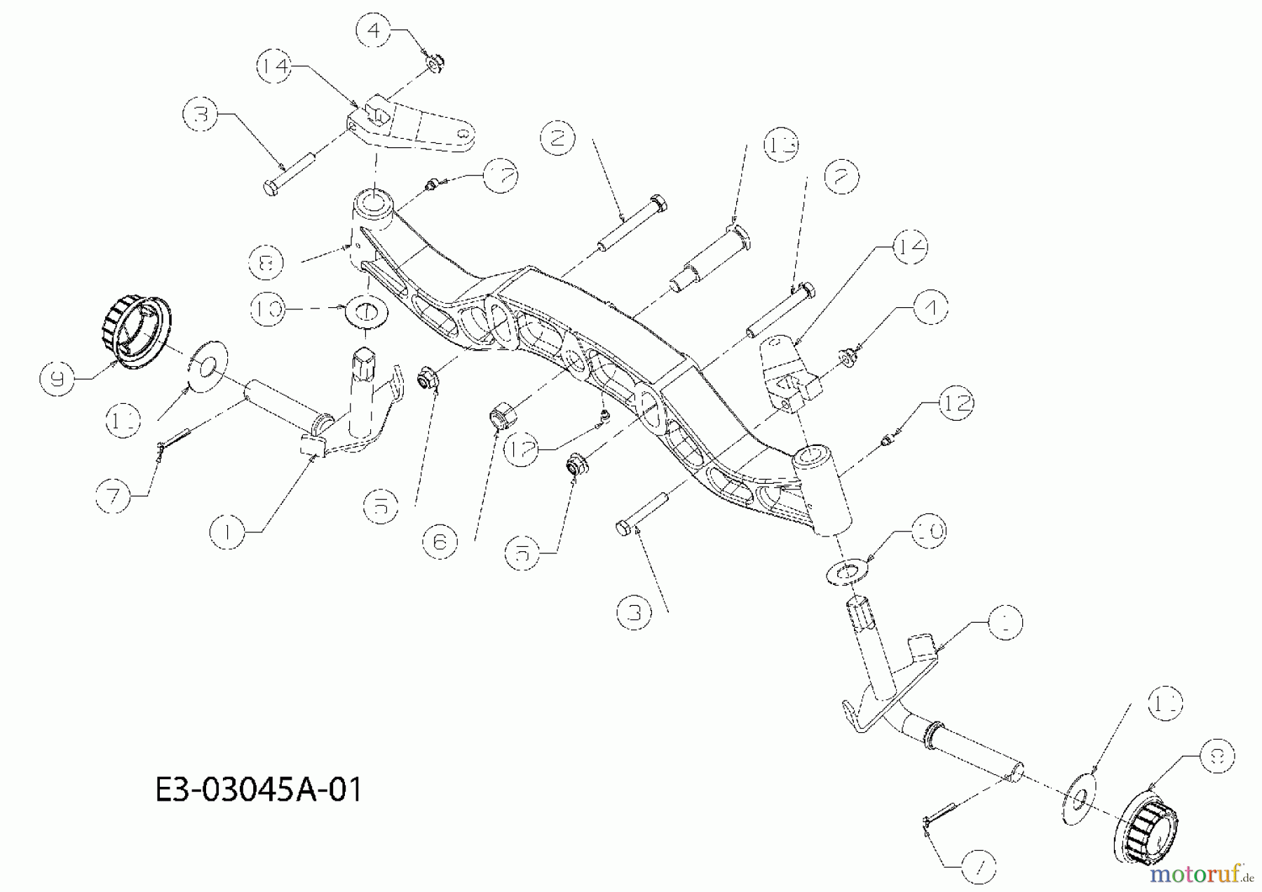  Cub Cadet Gartentraktoren HDS 2205 14A-2D7-603  (2008) Vorderachse